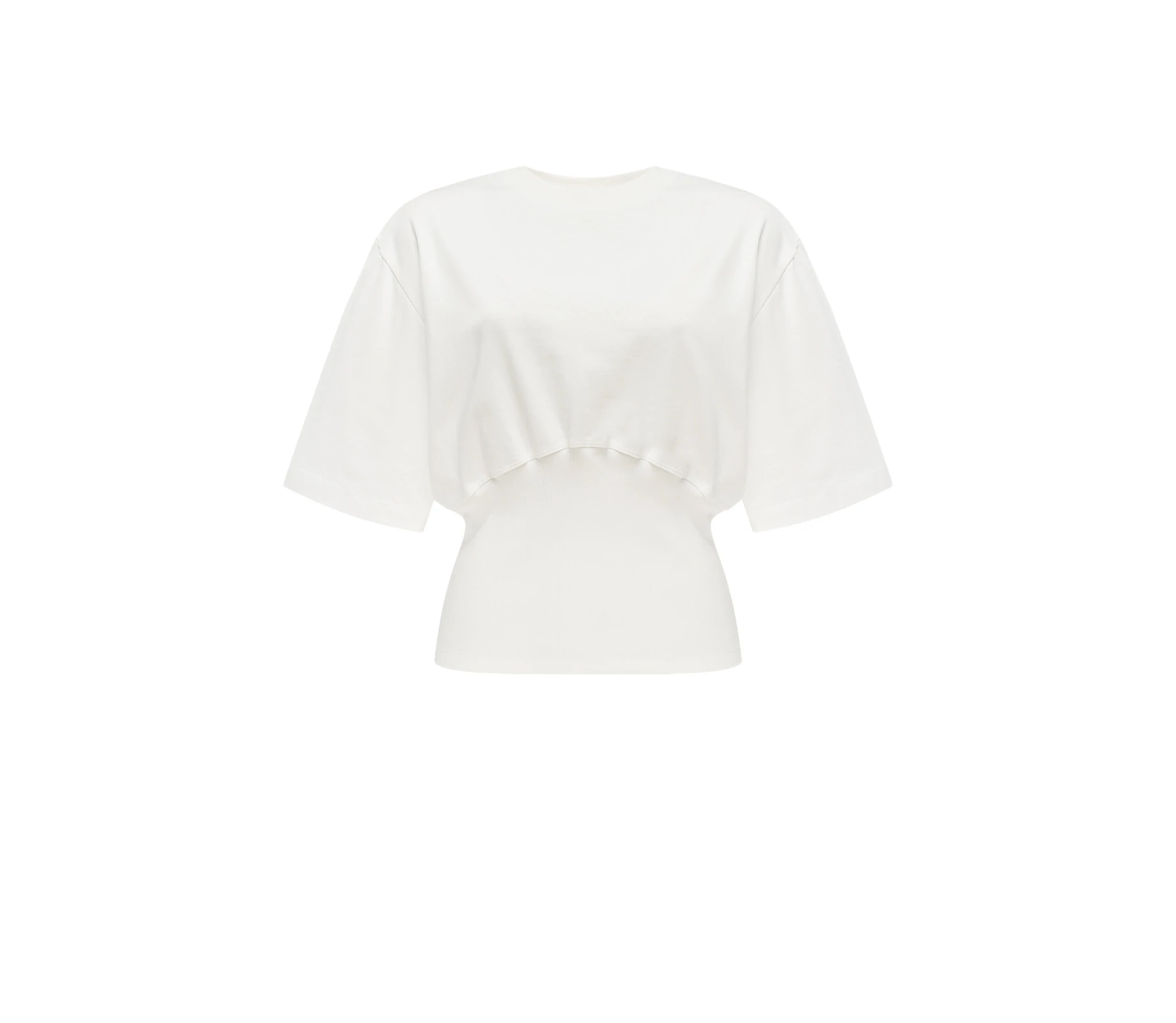 Футболка  з акцентом на талію молочний замовити