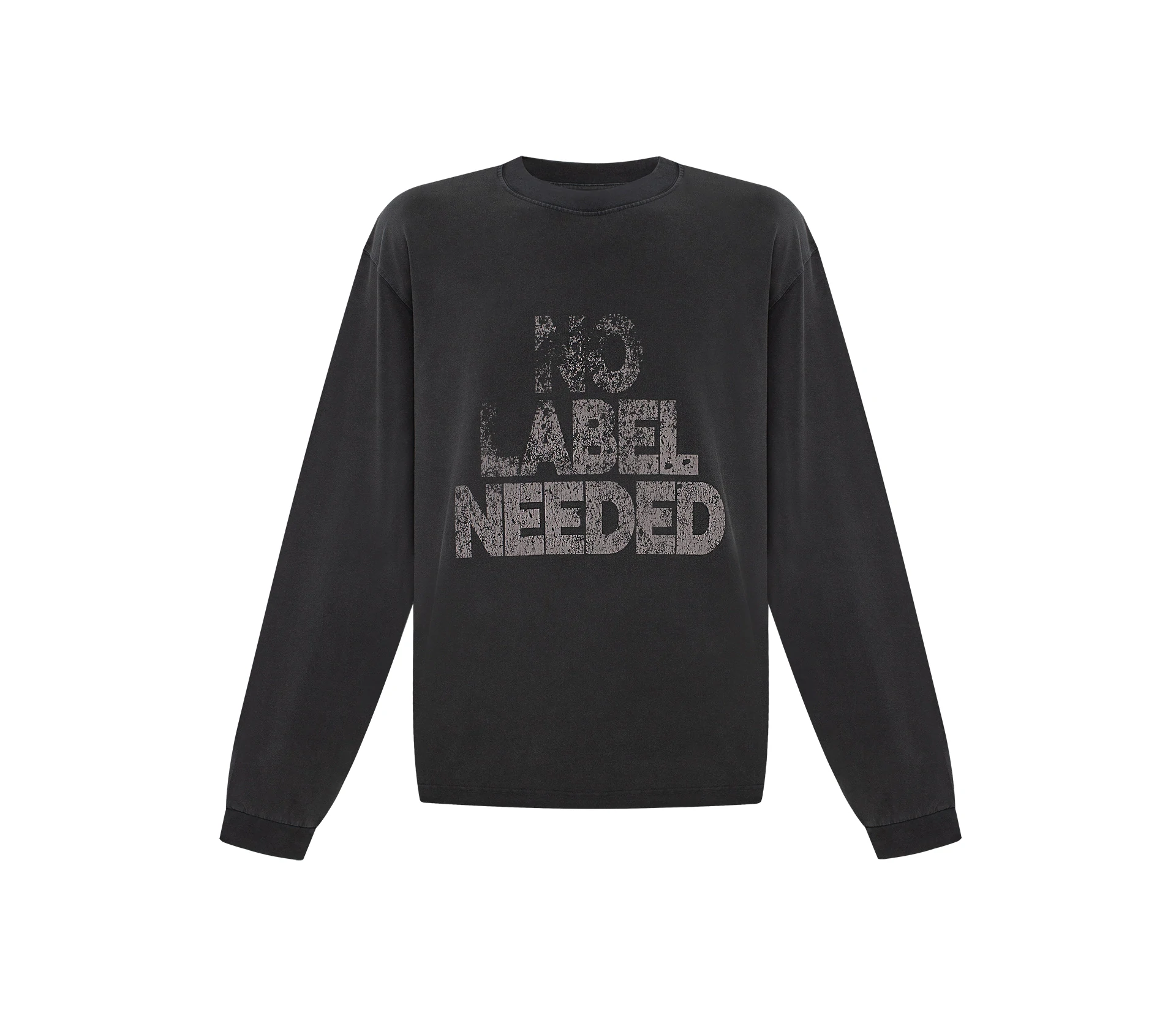 Лонгслів чоловічий «NO LABEL NEEDED» темно-сірий фото