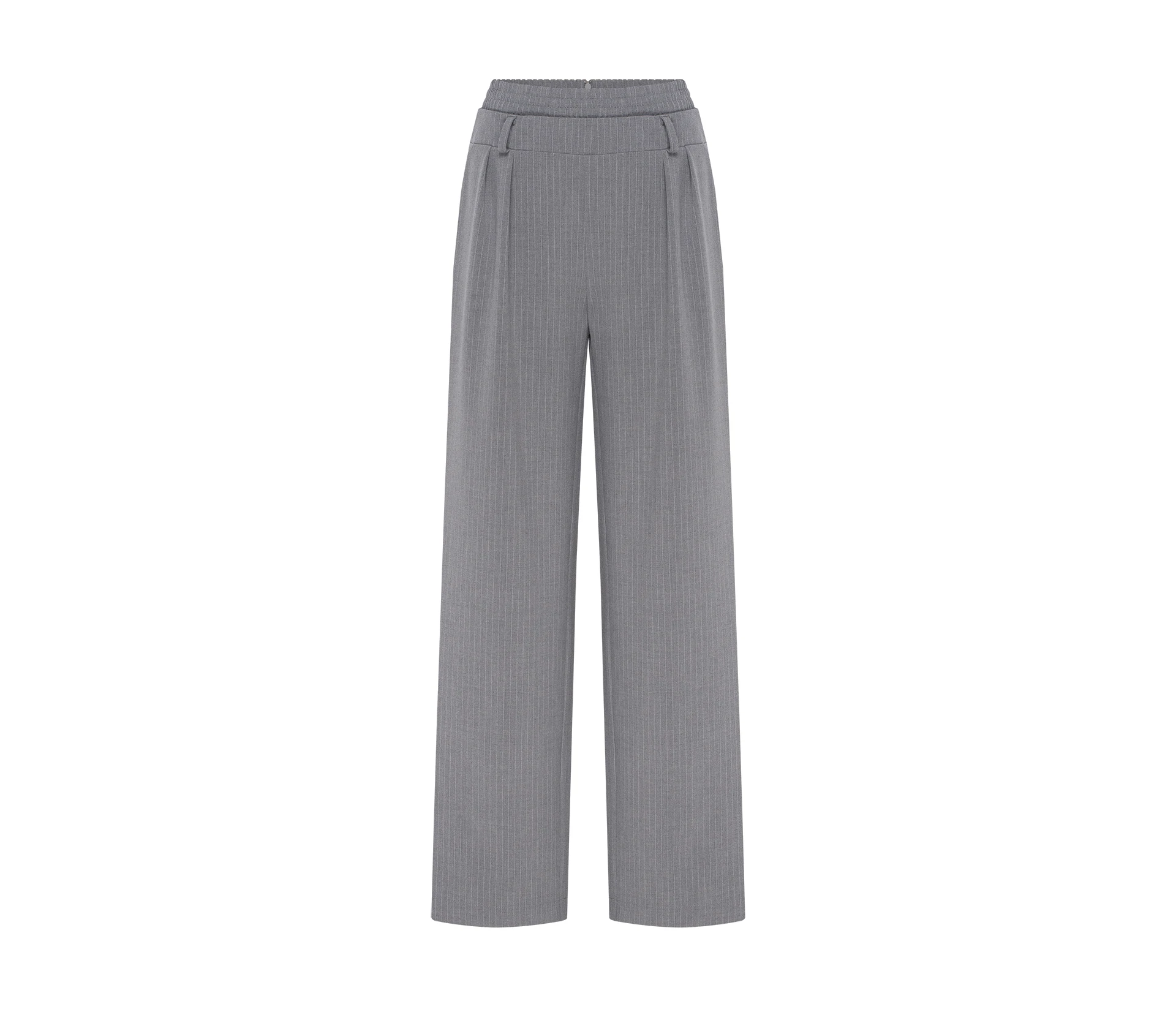 Штани-палаццо з імітацією шортів на резинці сірий - фото №8 Штани-палаццо з імітацією шортів на резинці сірий ціна