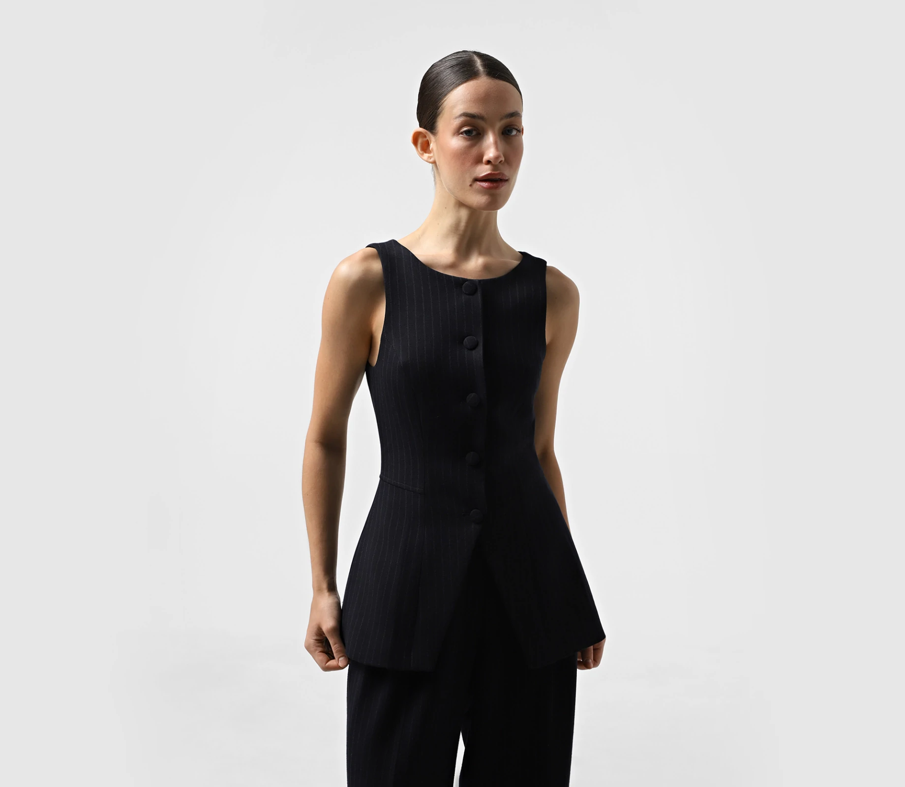 Жилет у смужку синій - фото №4 Жилет у смужку синій фото