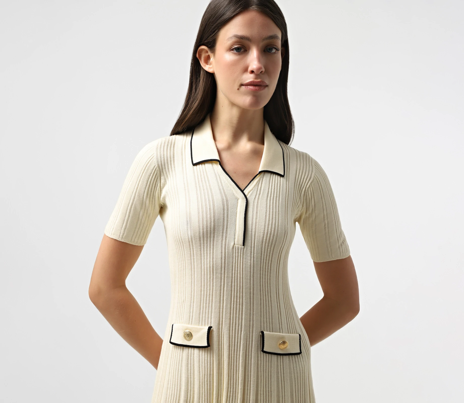 Сукня в'язана міні з ґудзиками світло-жовтий в Україні