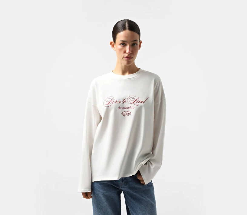Лонгслів «Born to Lead» молочний замовити
