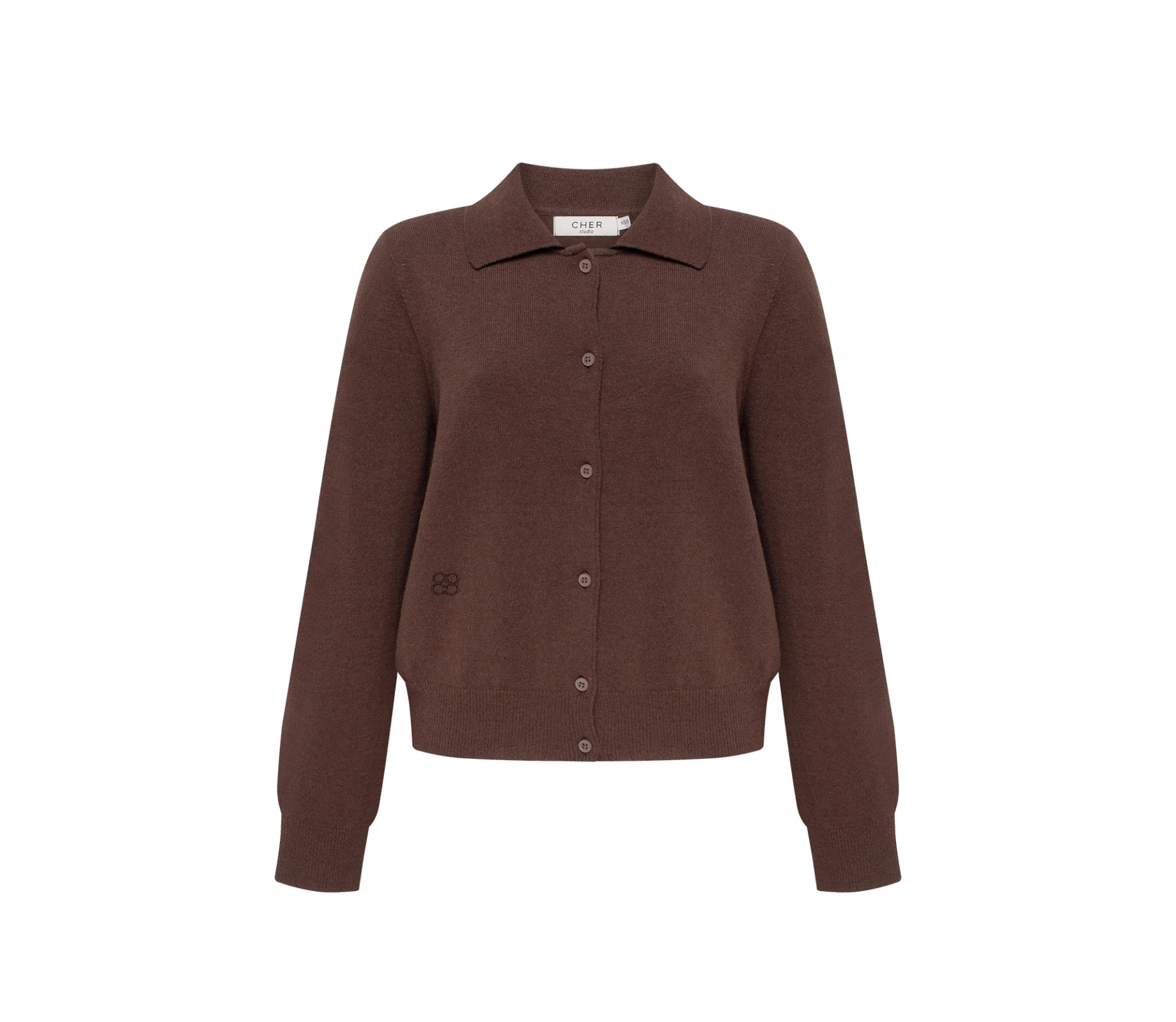 Джемпер вʼязаний на ґудзиках коричневий замовити