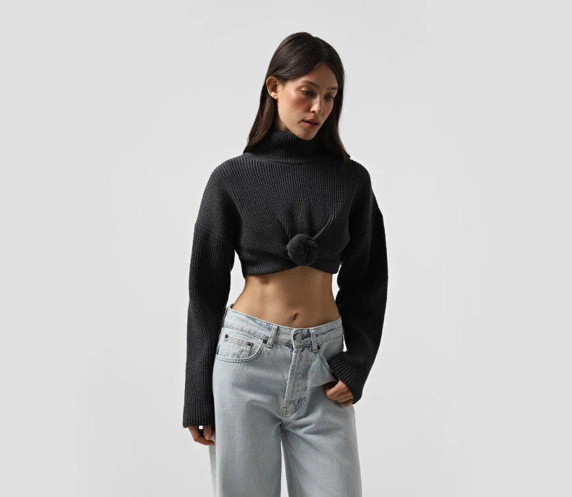 Джемпер з ефектом зав'язки графіт в Україні