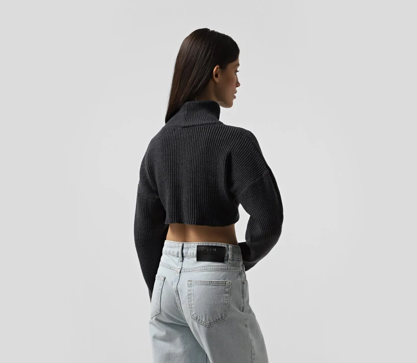 Джемпер з ефектом зав'язки графіт купити