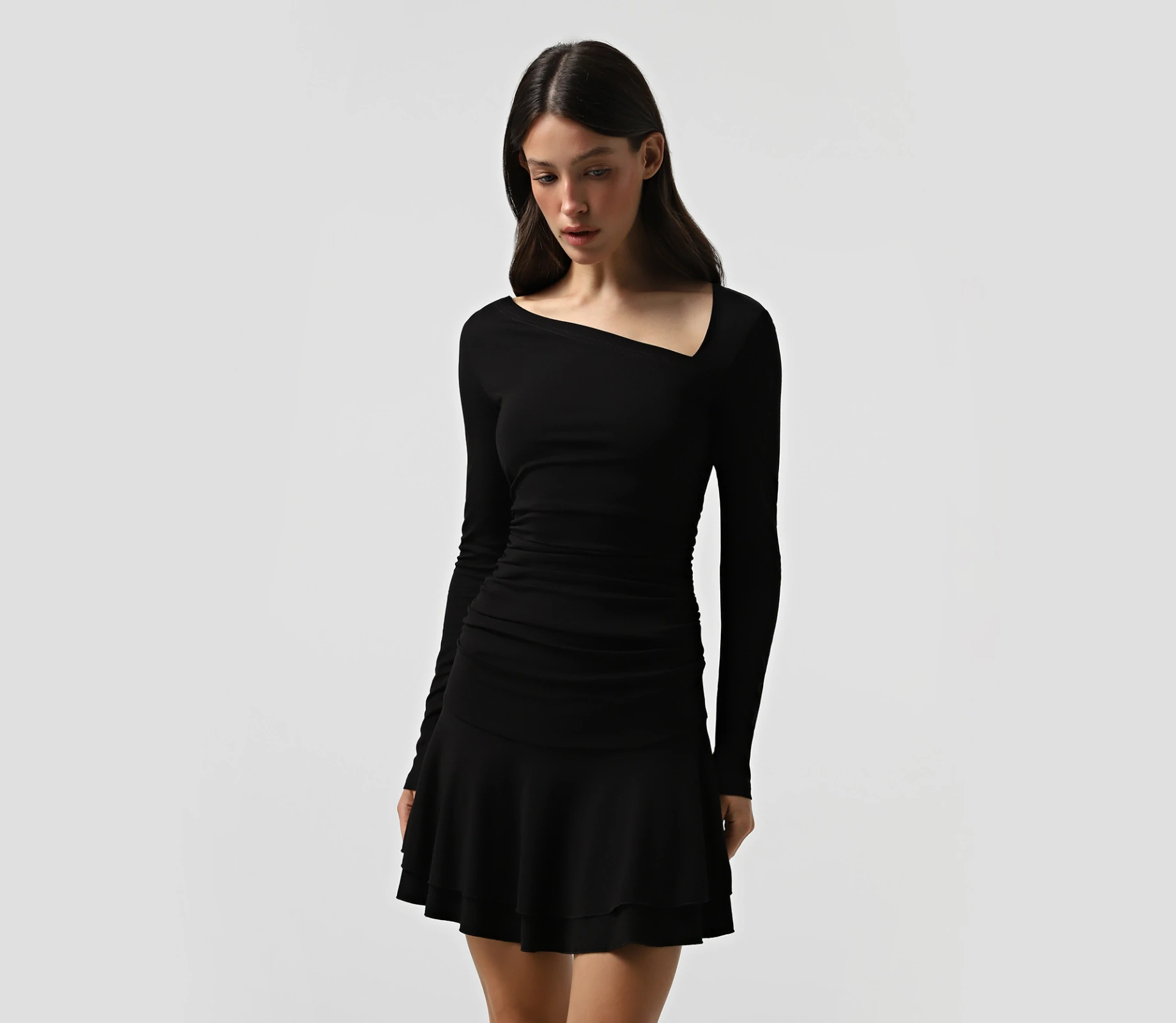 Сукня міні з асиметричним верхом чорний акції