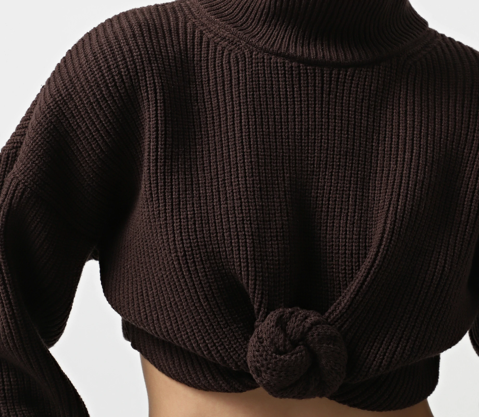 Джемпер з ефектом зав'язки коричневий в інтернет-магазині
