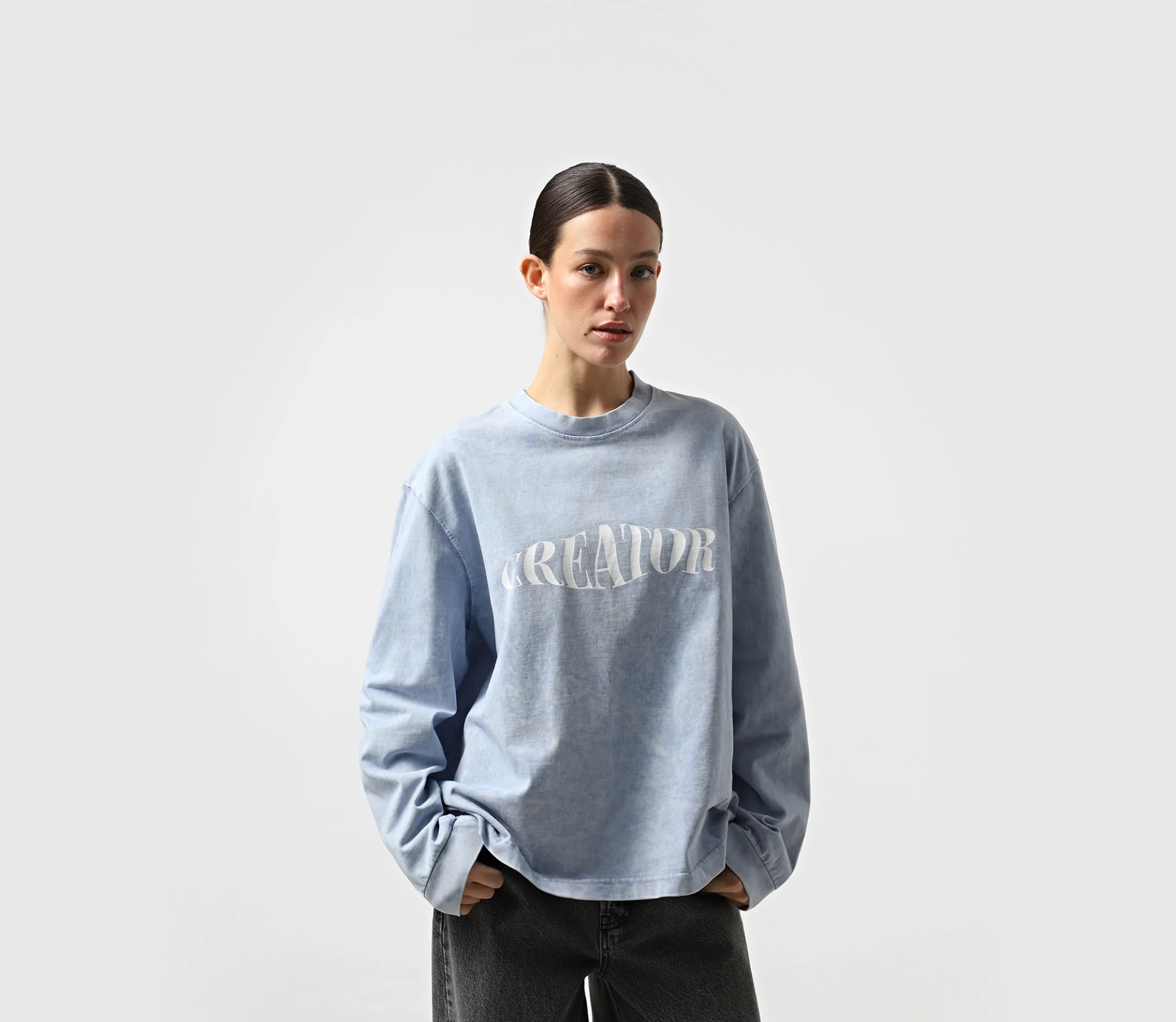 Лонгслів з варки «Creator» блакитний акції