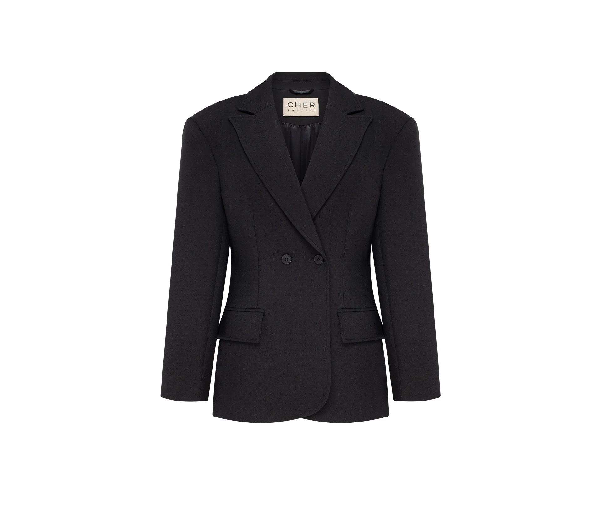 Жакет приталений із фіксатором позаду чорний - фото №11 Жакет приталений із фіксатором позаду чорний акції