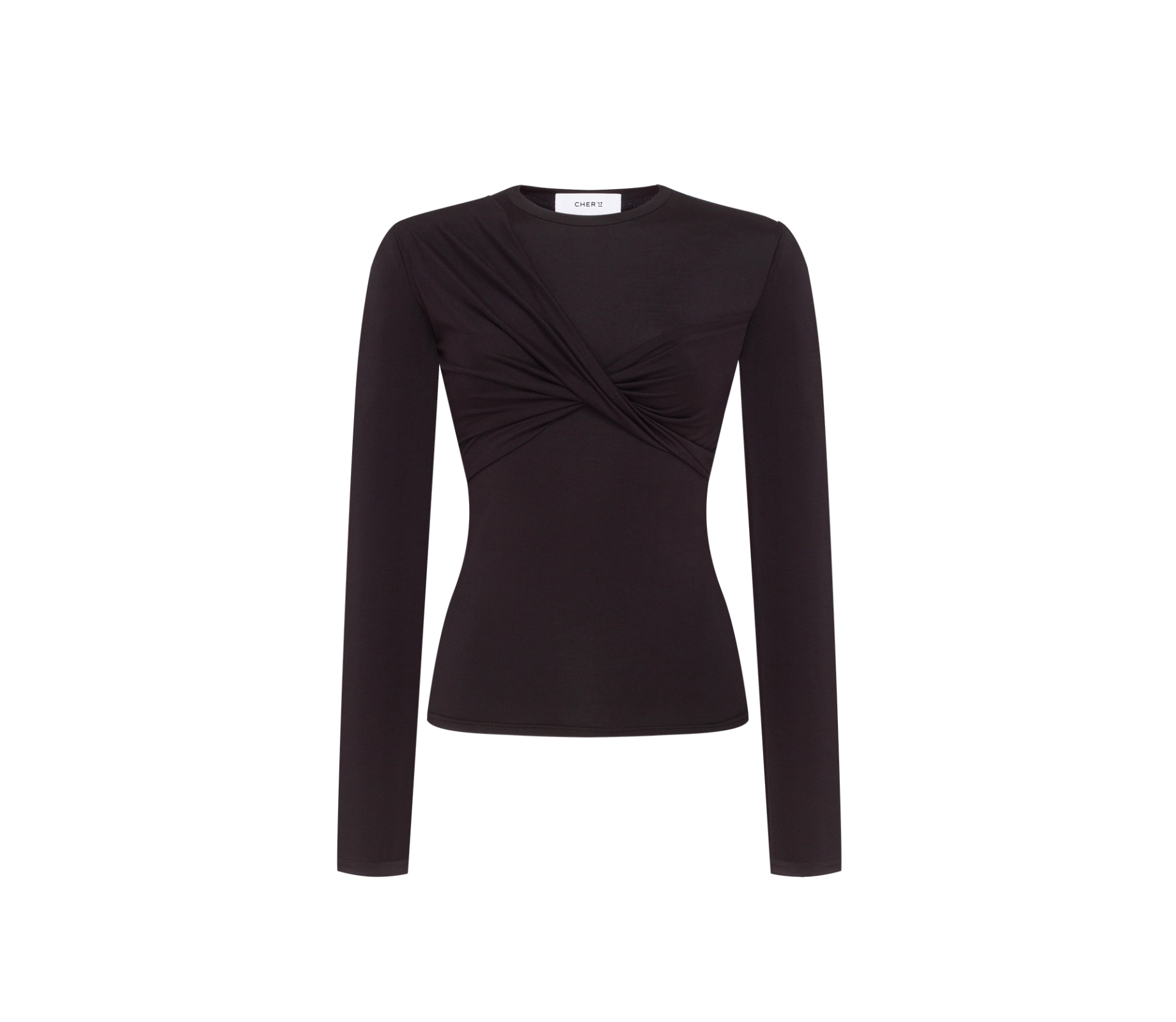 Лонгслів з перекрутом по ліфу чорний в інтернет-магазині