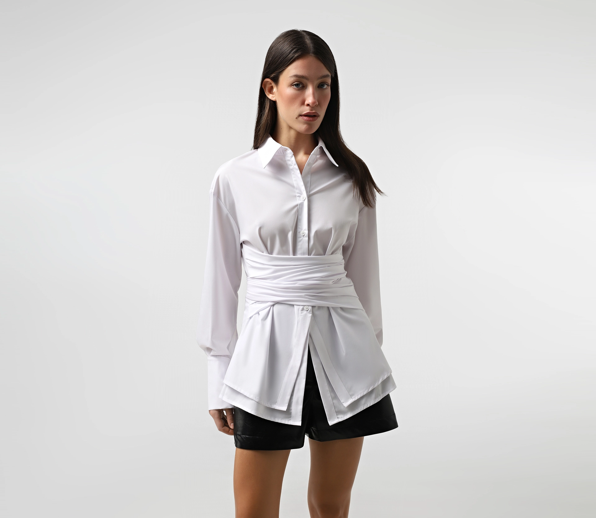 Сорочка з подвійним низом білий - фото №3 Сорочка з подвійним низом білий в Україні