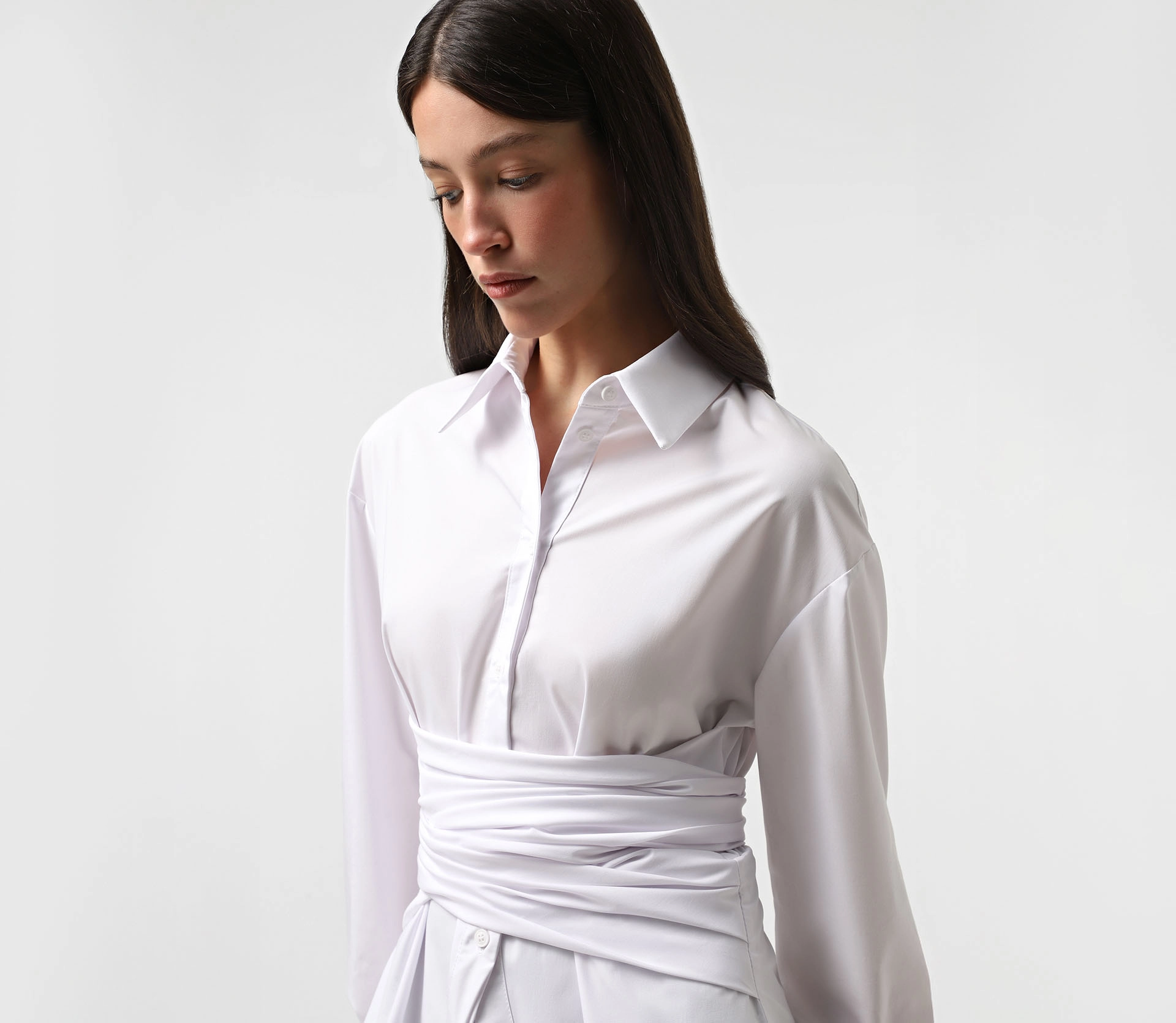 Сорочка з подвійним низом білий - фото №4 Сорочка з подвійним низом білий cher17