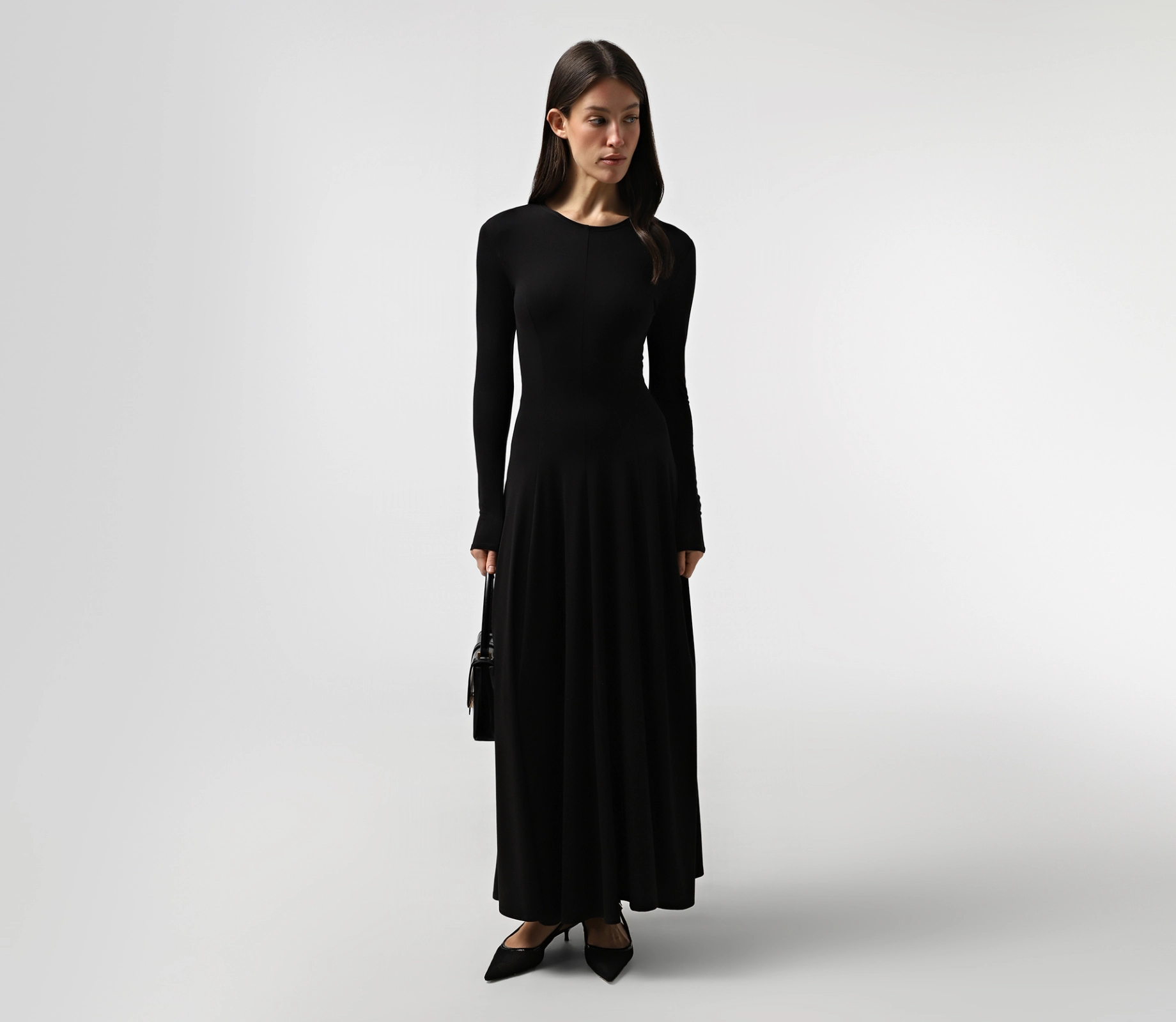 Сукня максі з відстрочками чорний cher17