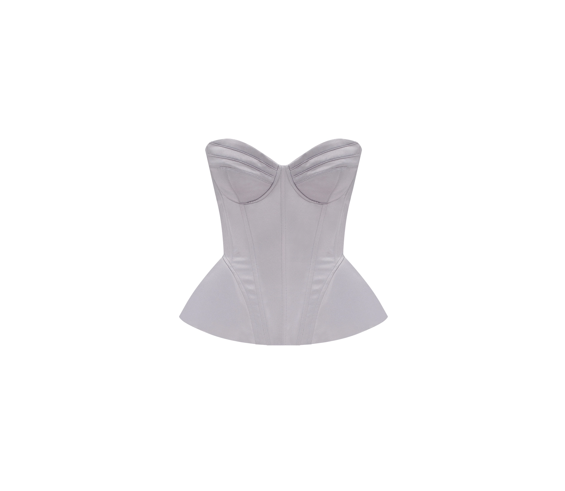 Корсет Satin з імітацією баски сіро-блакитний в Україні