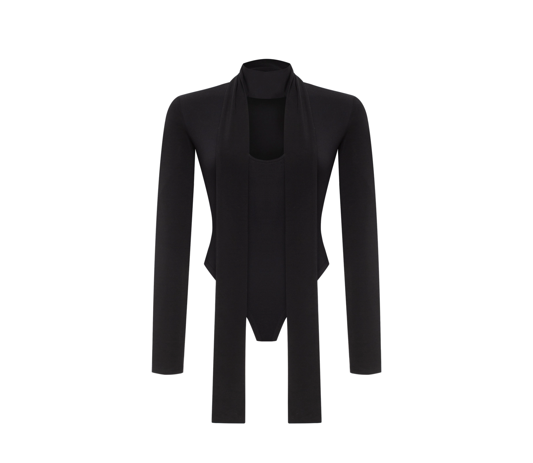 Боді трикотажний з шарфом чорний в Україні