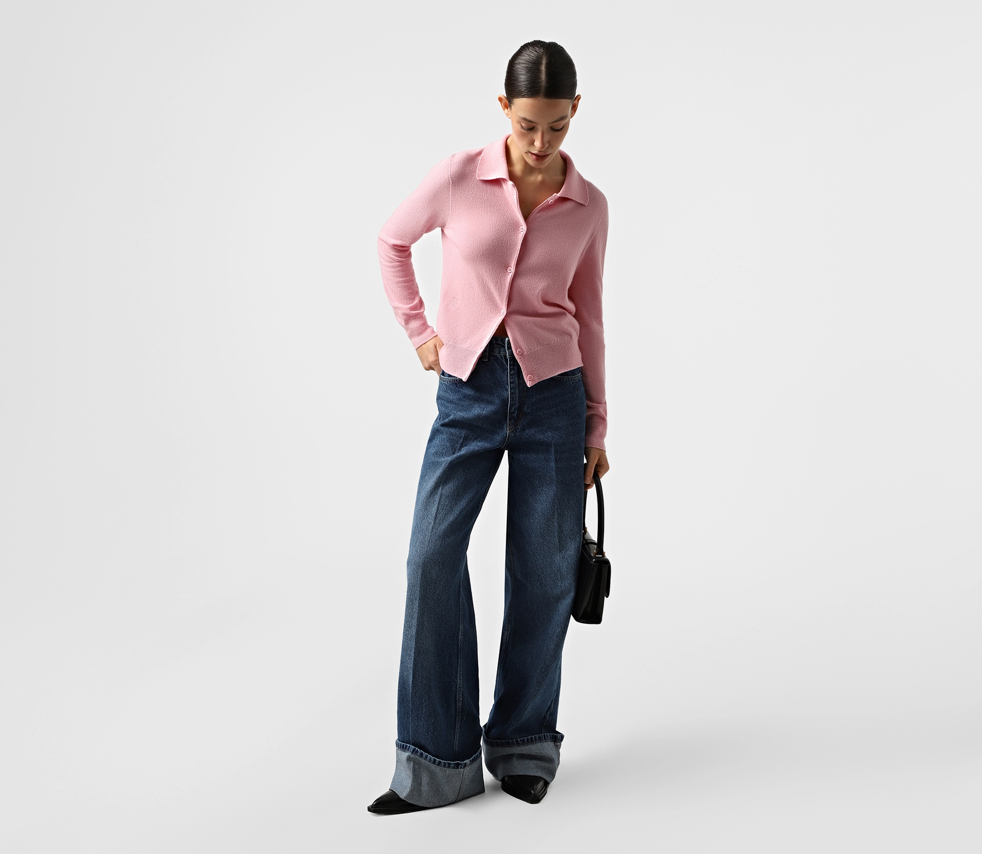 Джемпер вʼязаний на ґудзиках рожевий акції