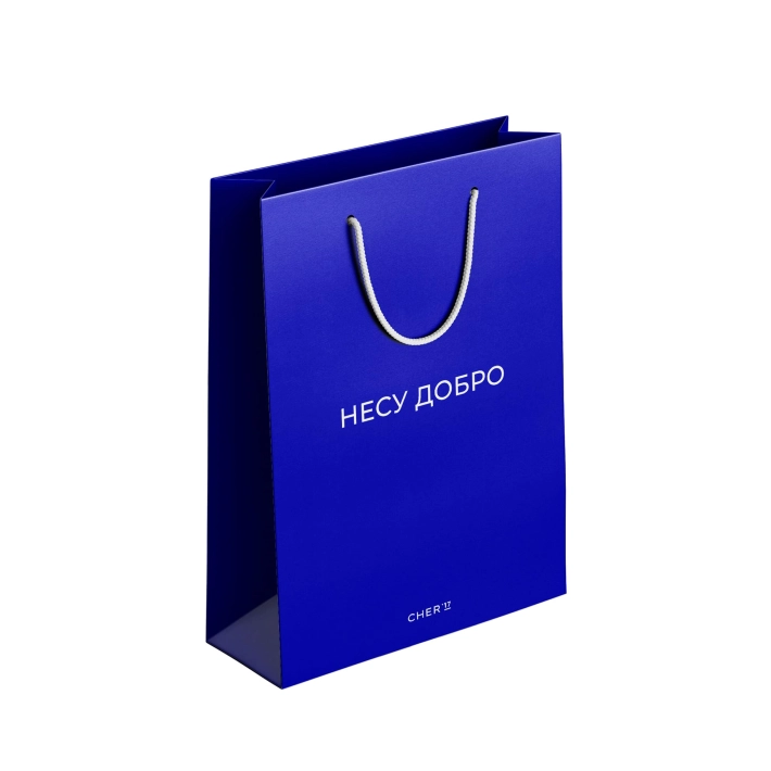 Пакет Благодійний «Коник» синій розмір S 25x35x10 см недорого