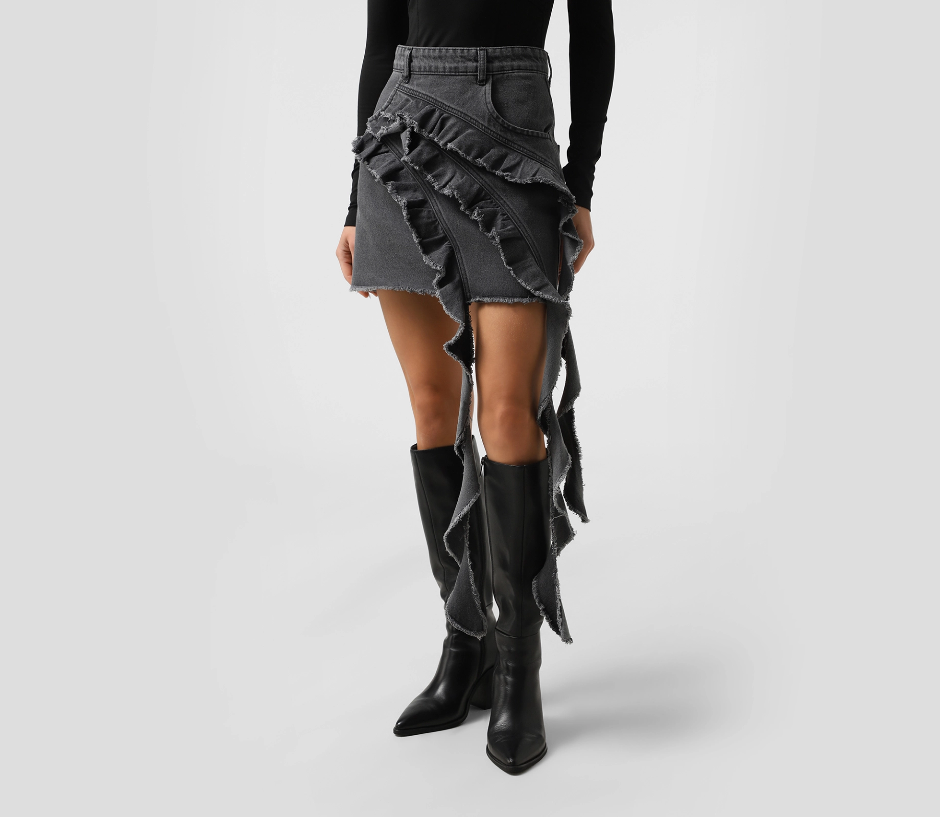 Спідниця міні джинс графіт купити