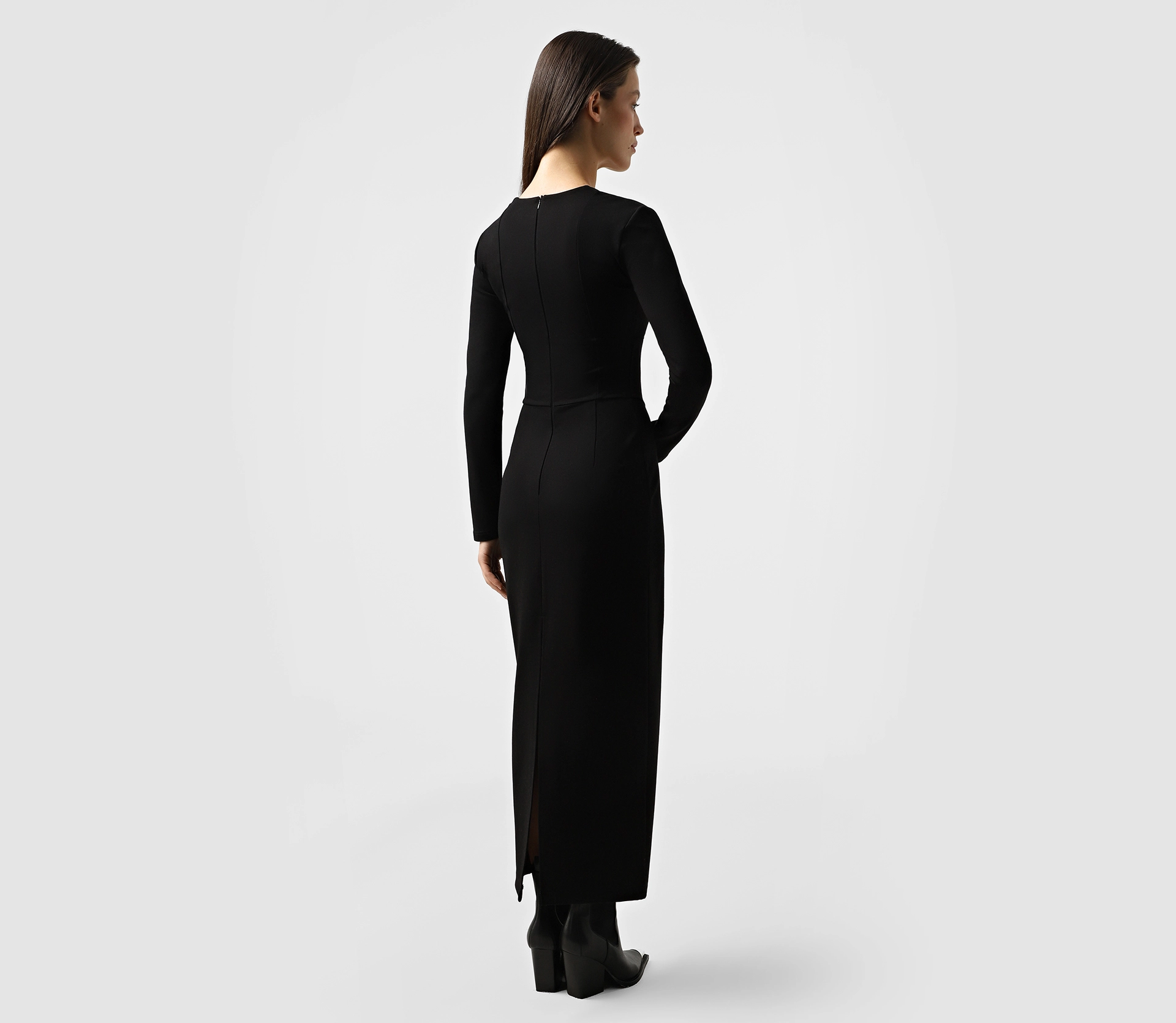 Сукня міді довгий рукав чорний замовити