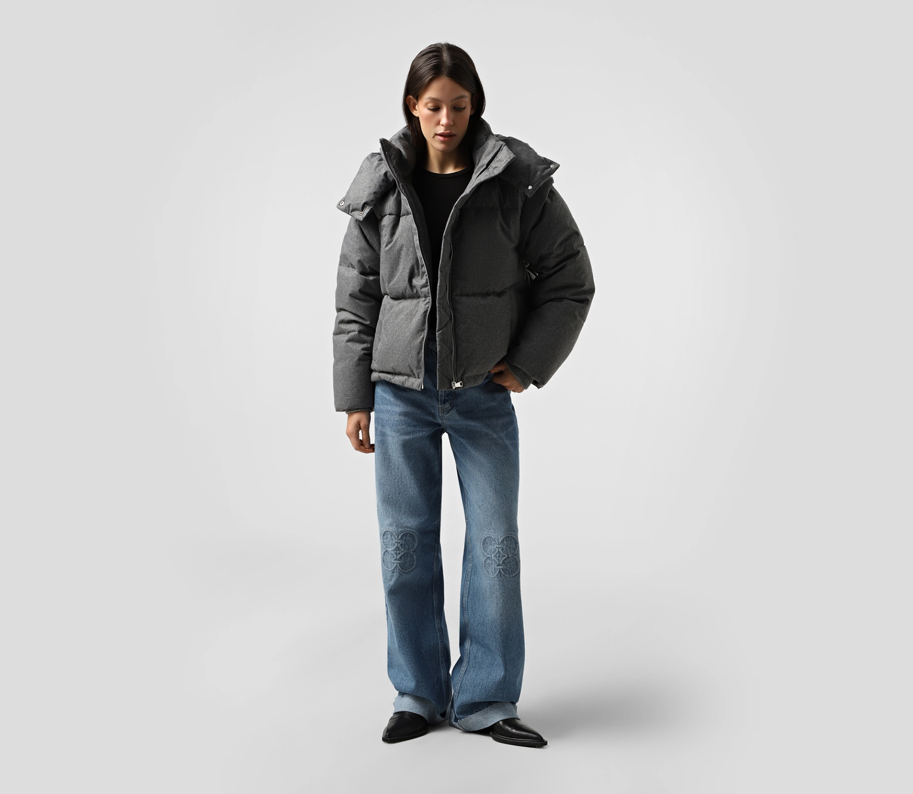 Куртка-трансформер з капюшоном сірий акції