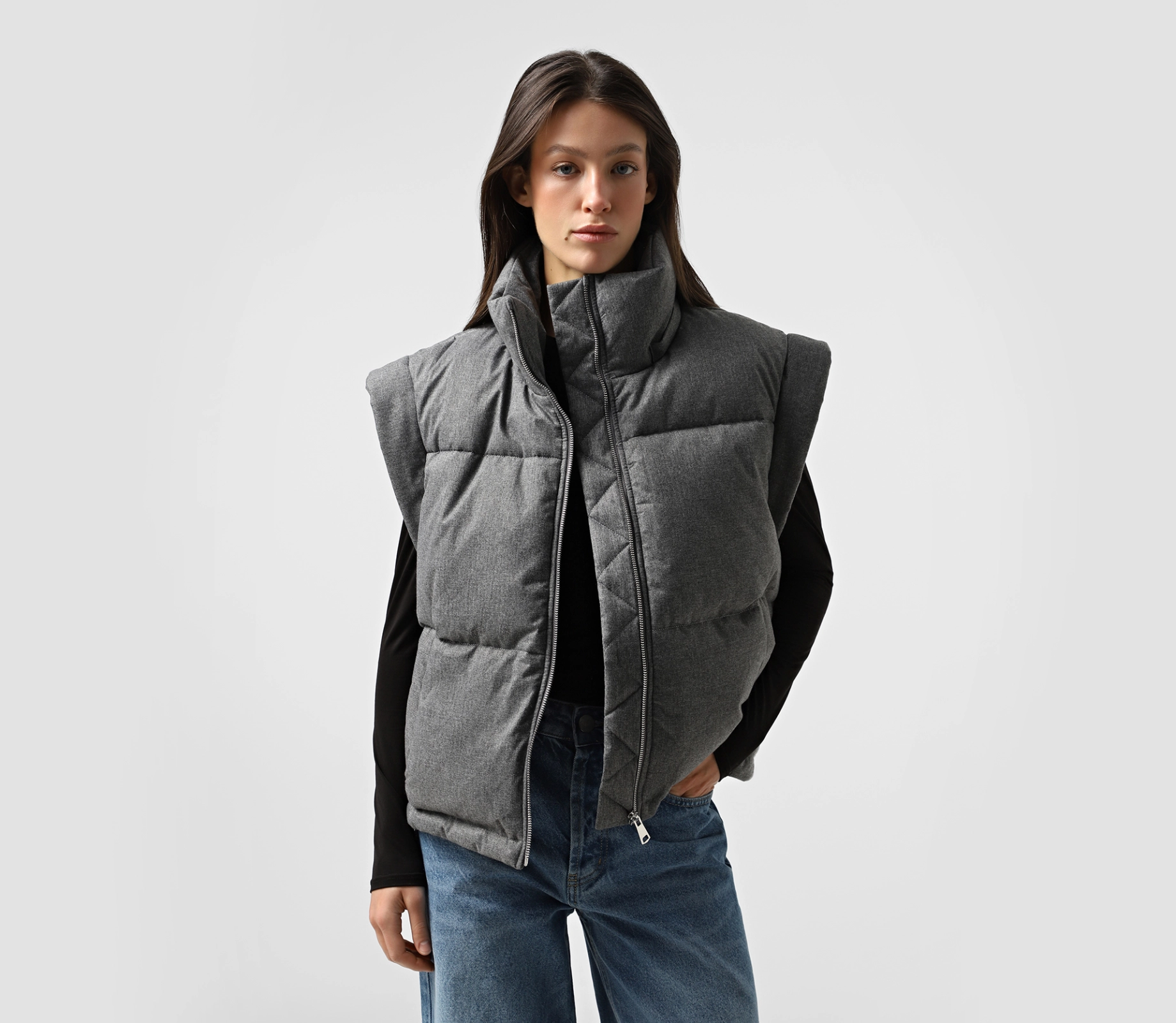 Куртка-трансформер з капюшоном сірий в інтернет-магазині