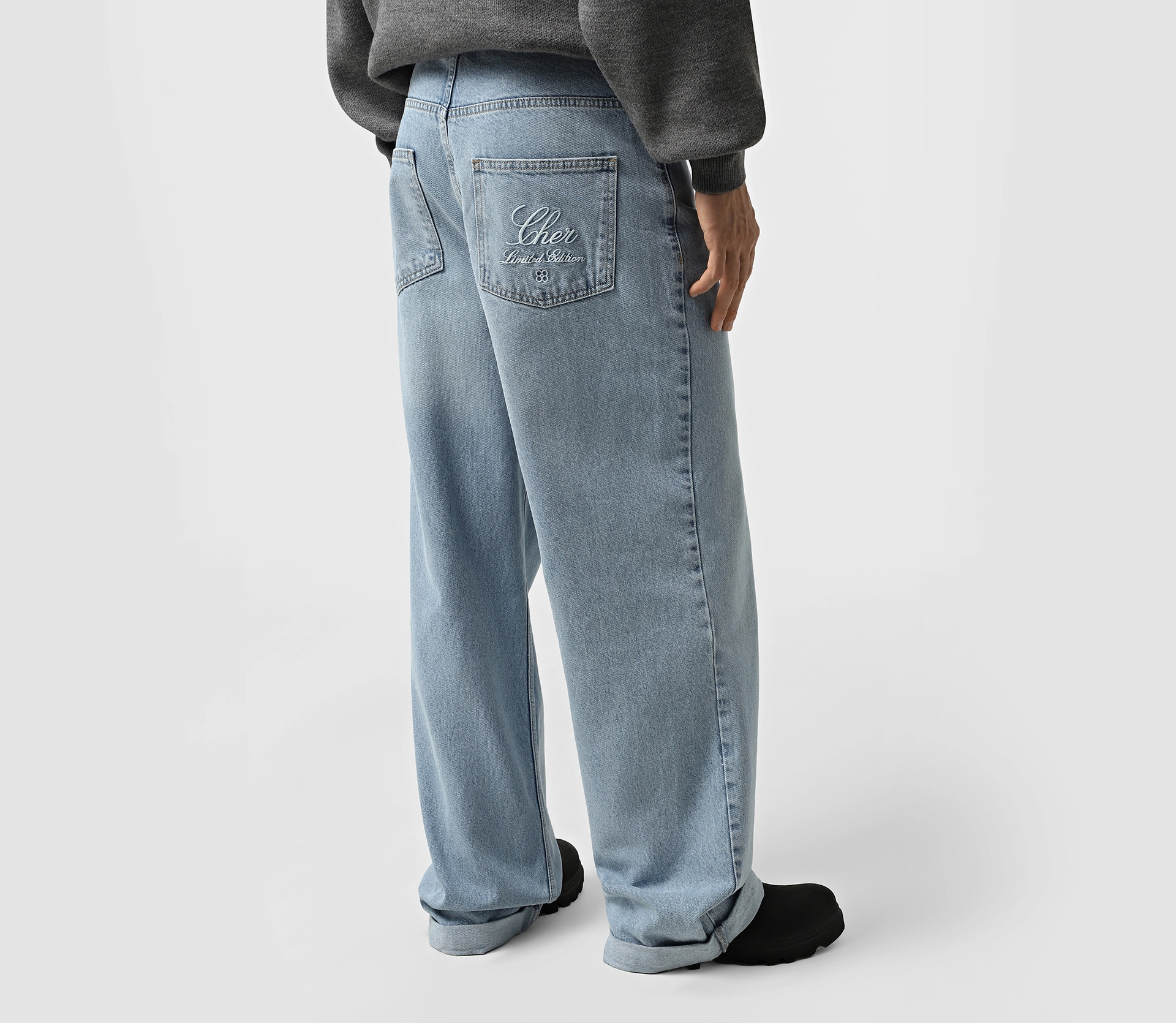 Джинси чоловічі з підворотом блакитний знижки