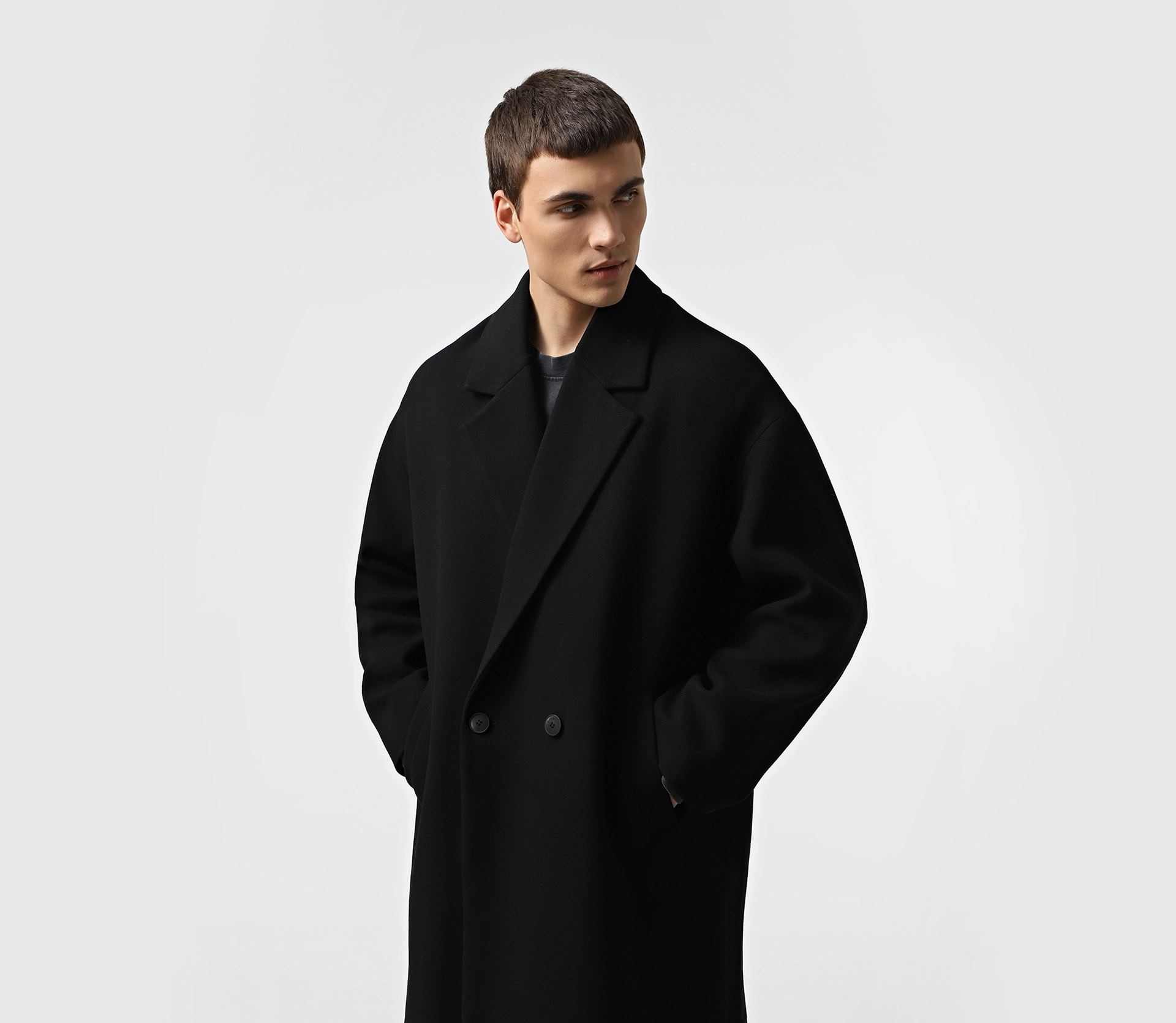 Пальто чоловіче двоборотне чорний в Україні