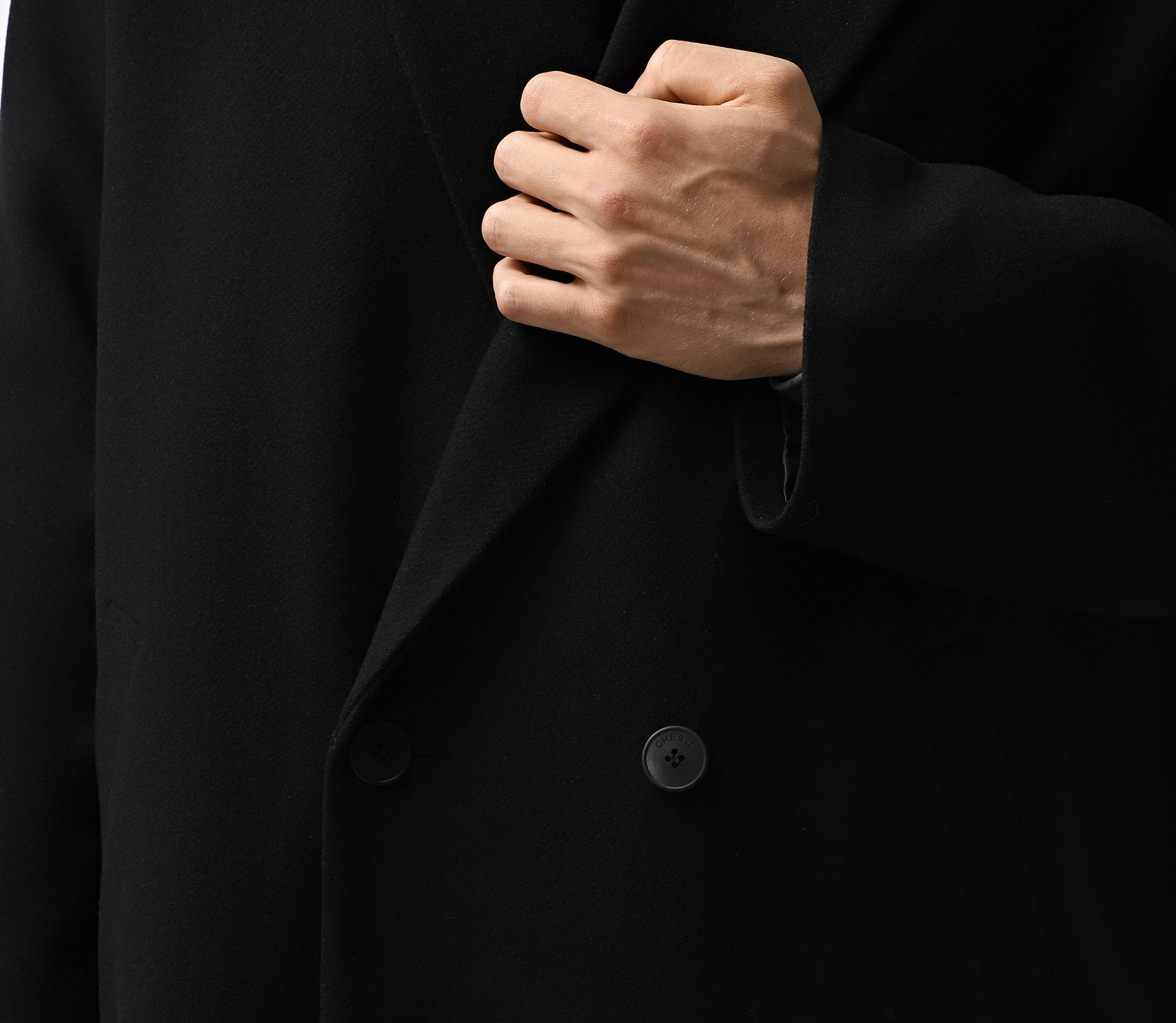 Пальто чоловіче двоборотне чорний cher17