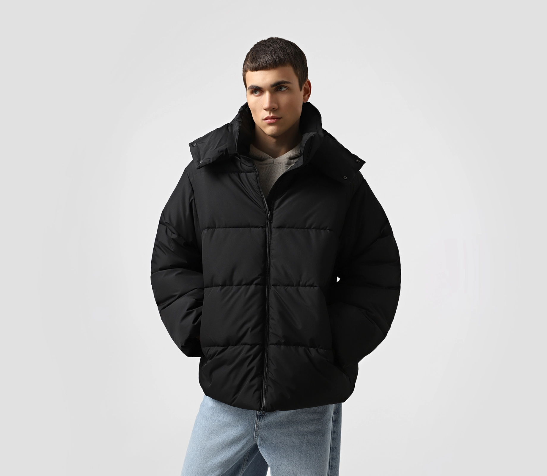 Пуховик чоловічий короткий чорний ціна