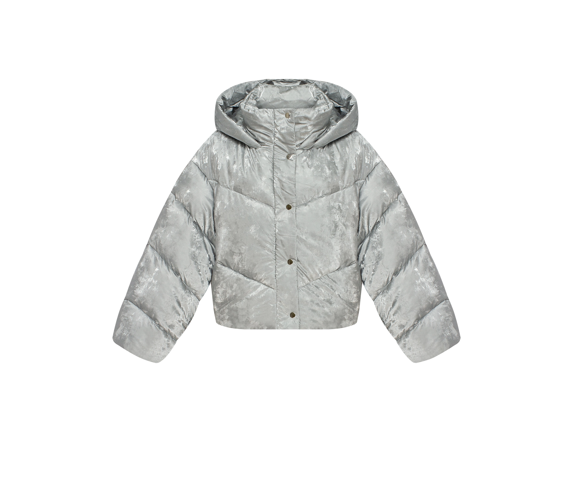 Пуховик вкорочений металік фото