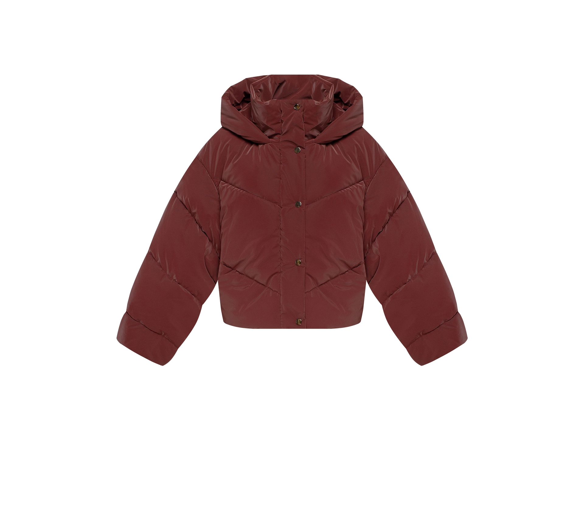 Пуховик вкорочений бургунді ціна