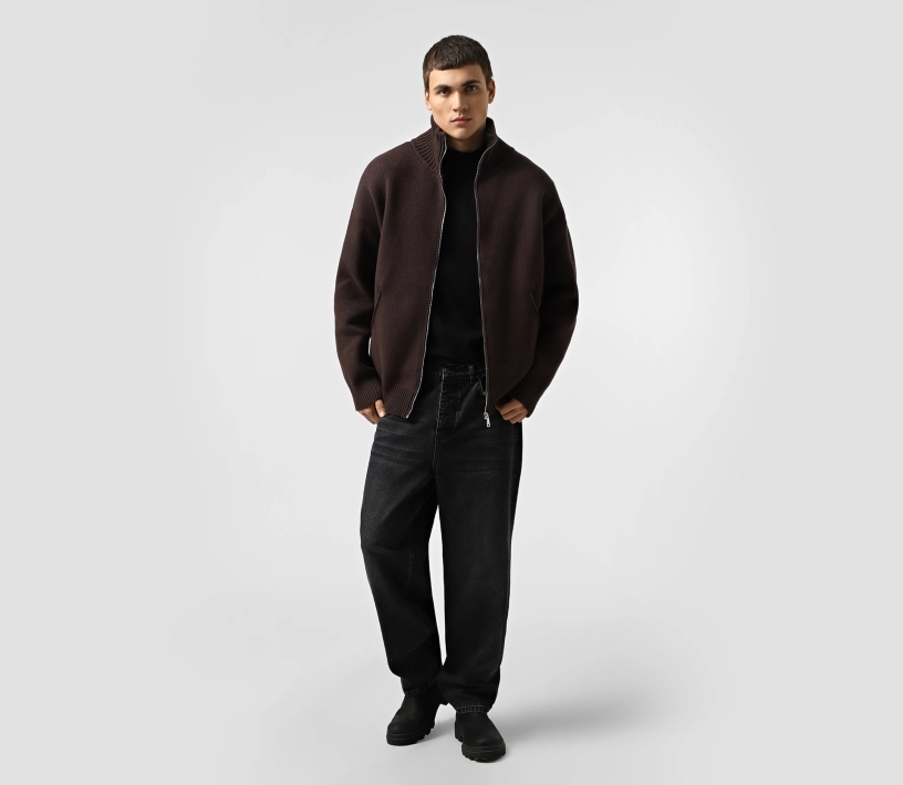 Светр чоловічий на блискавці коричневий в Україні