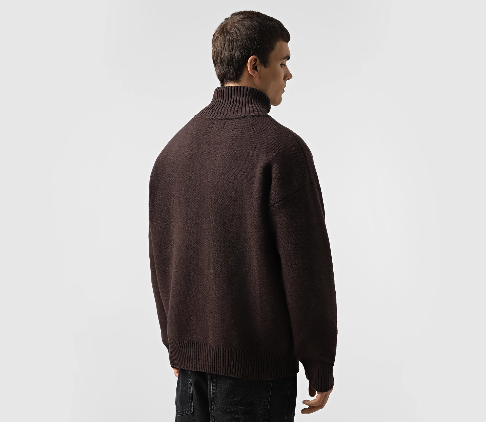 Светр чоловічий на блискавці коричневий - фото №6 Светр чоловічий на блискавці коричневий фото