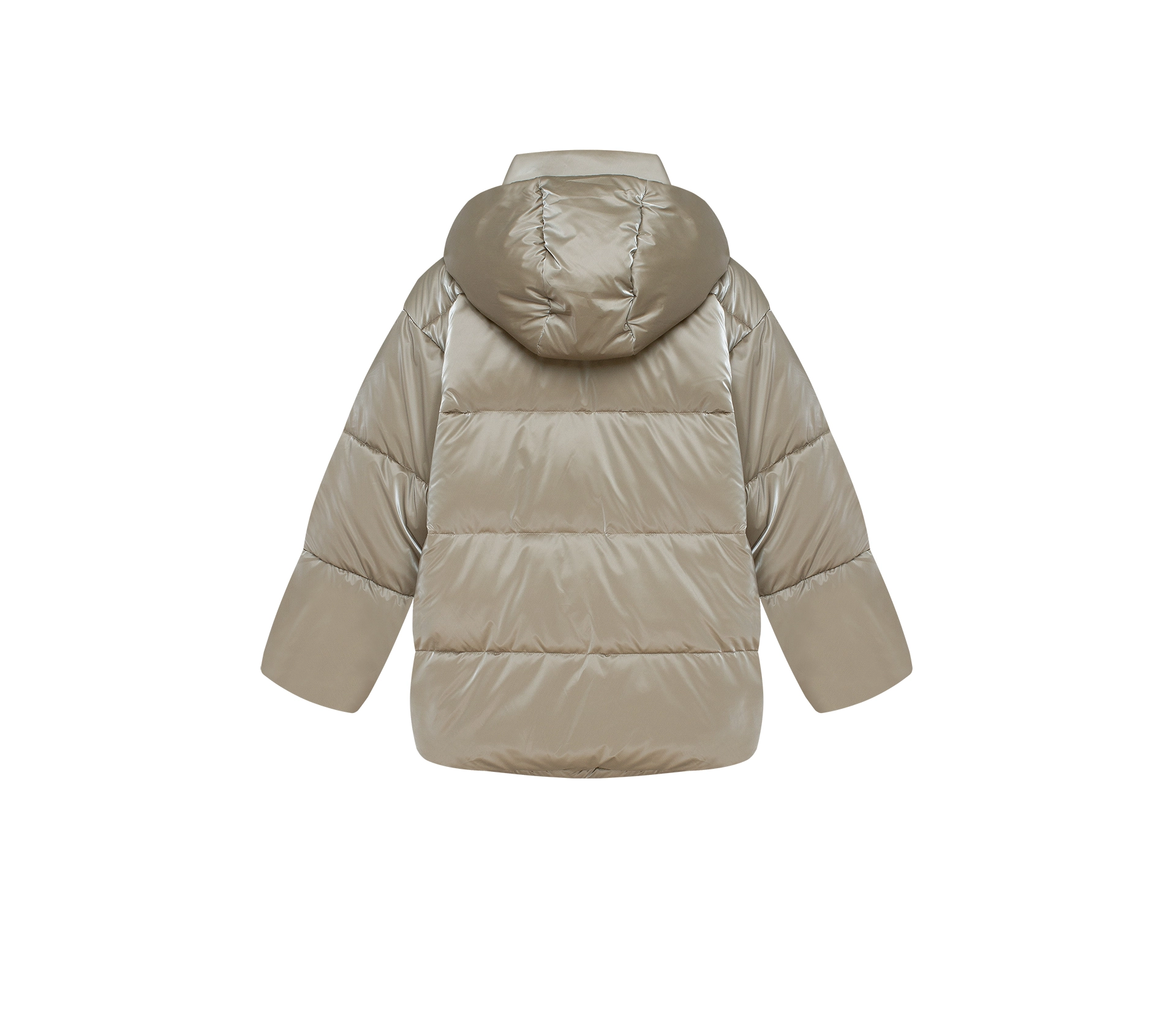 Пуховик обʼємний з капюшоном бежевий cher17