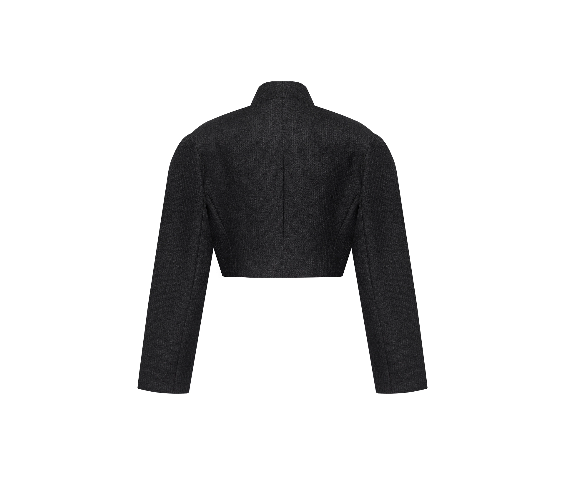 Жакет-кроп на один ґудзик сірий в інтернет-магазині