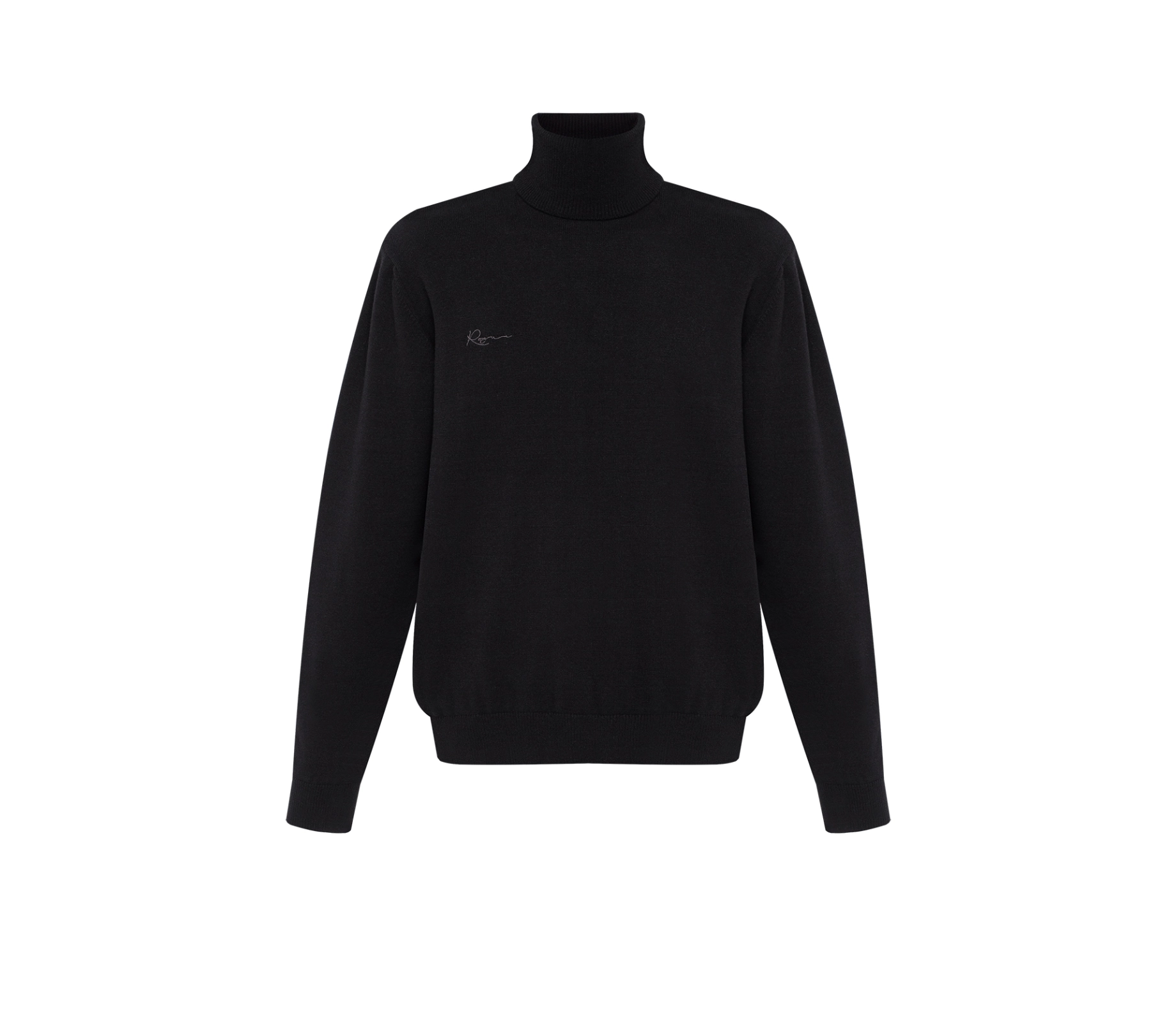 Гольф в'язаний чоловічий з вишивкою чорний недорого