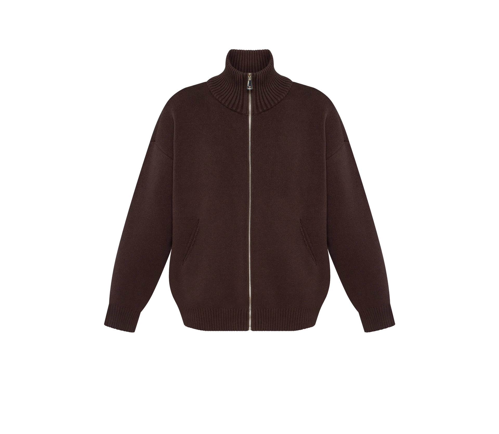 Светр чоловічий на блискавці коричневий - фото №1 Светр чоловічий на блискавці коричневий фото
