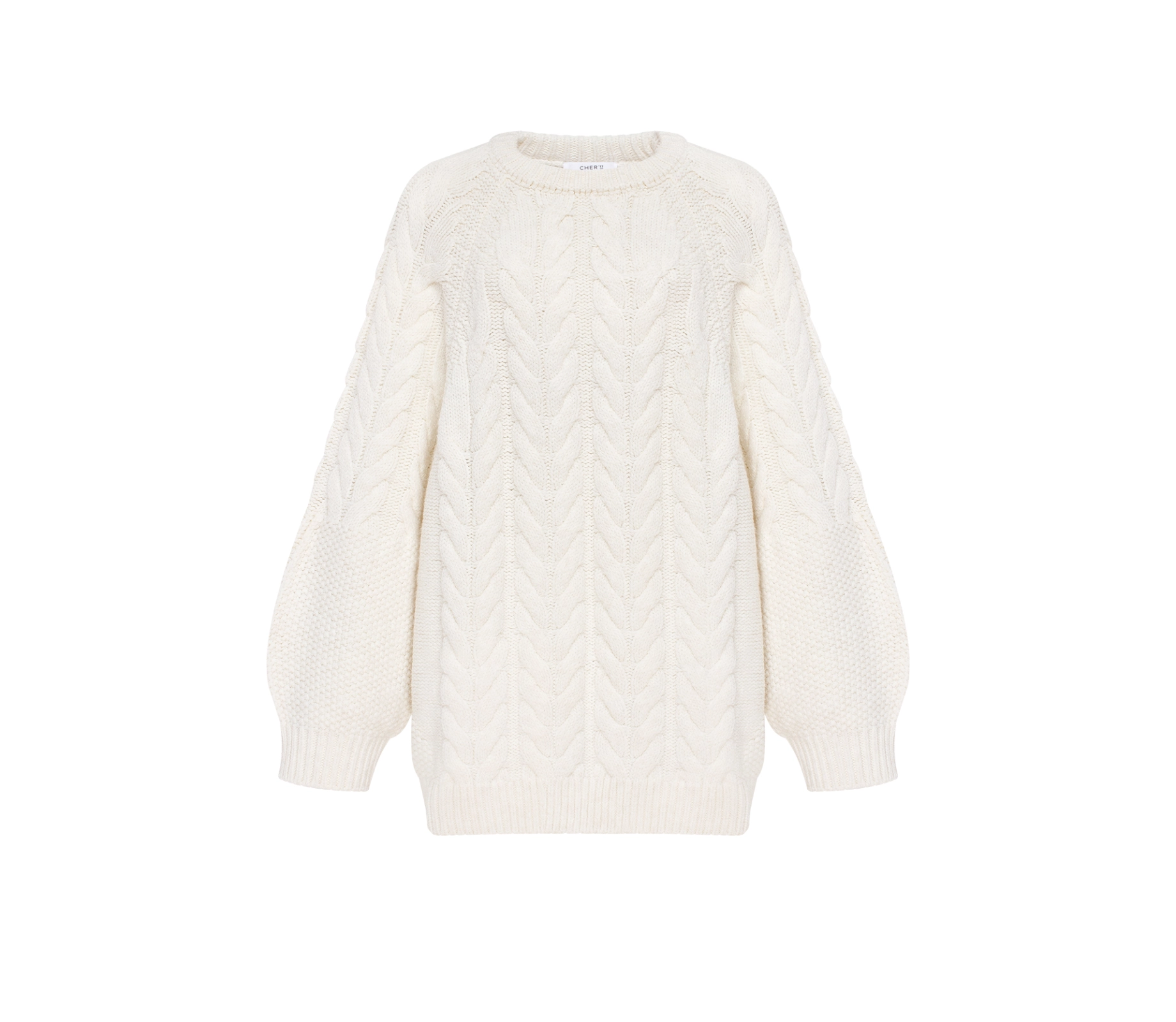 Светр оверсайз коси молочний cher17