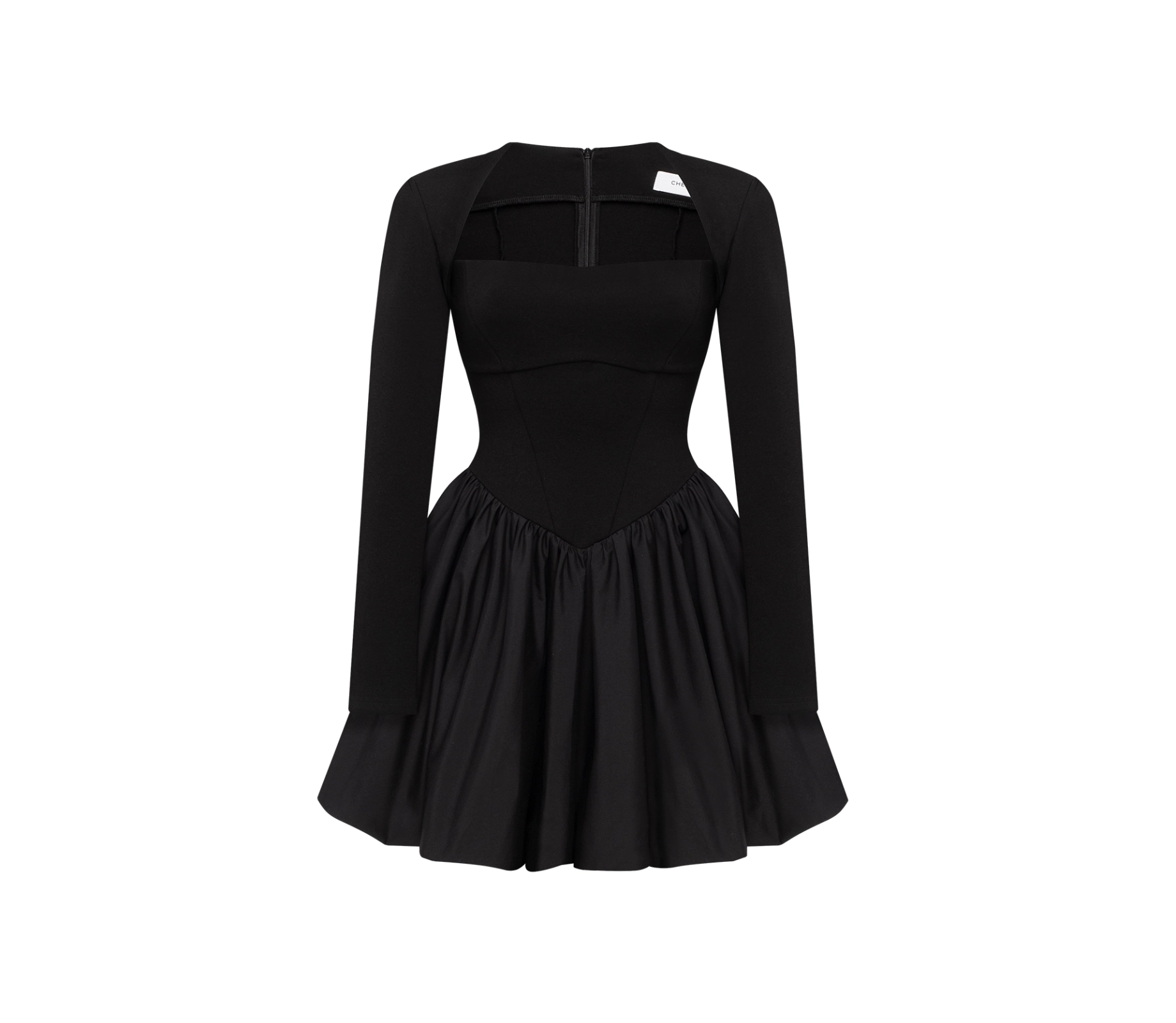 Сукня балон міні довгий рукав чорний знижки