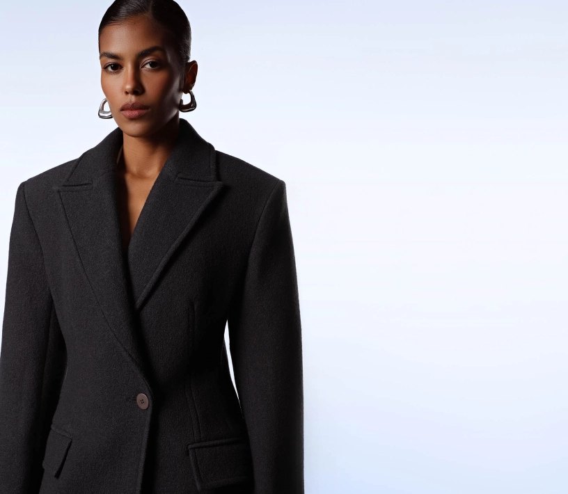 Пальто приталеного силуету сірий - фото №4 Пальто приталеного силуету сірий фото