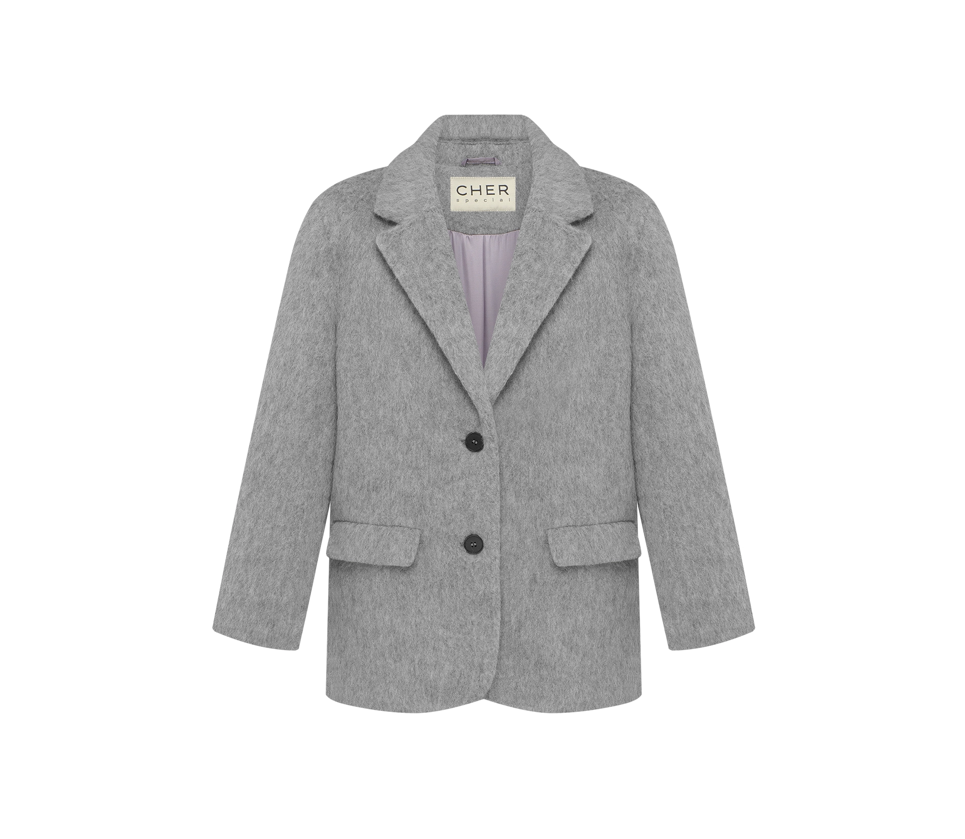 Пальто-жакет вкорочене сірий cher17