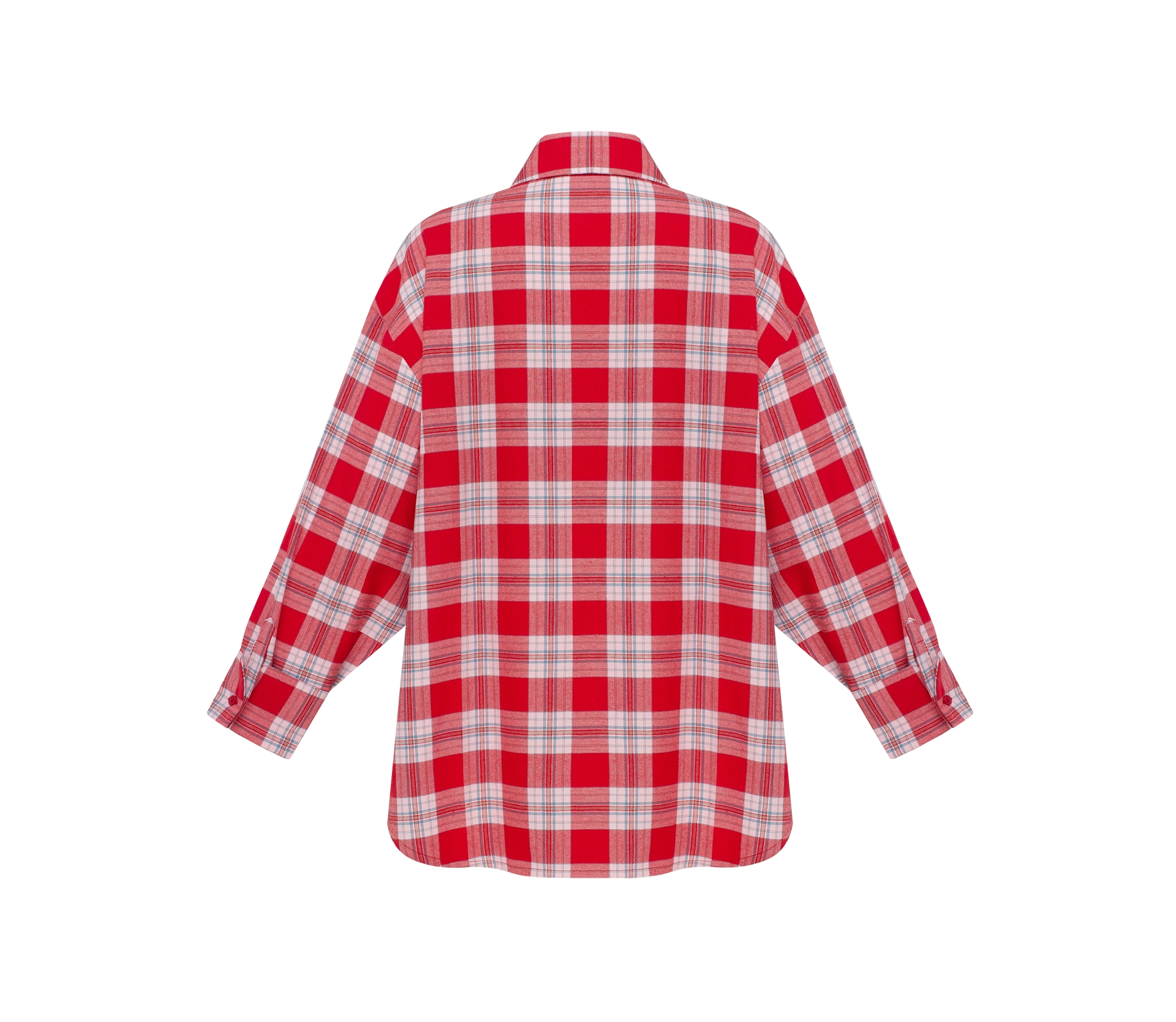 Сорочка в клітинку з подвійним манжетом червоний акції
