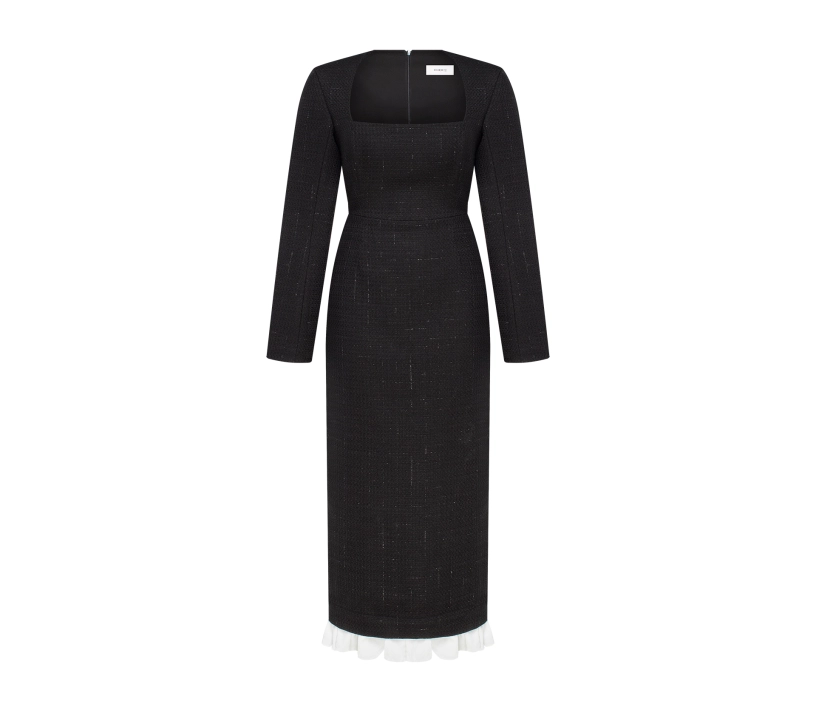 Сукня міді з твіду чорний знижки
