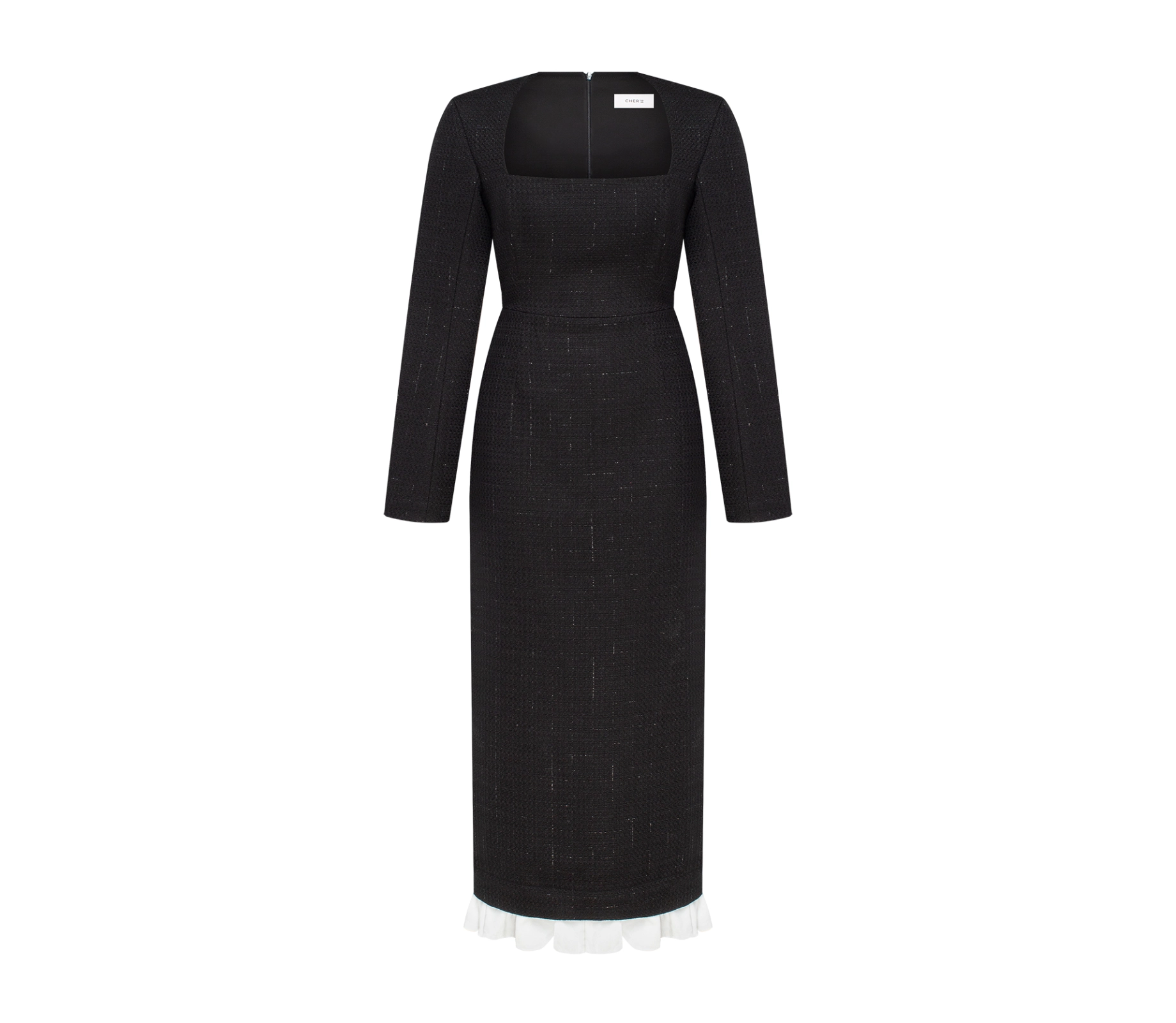 Сукня міді з твіду чорний cher17