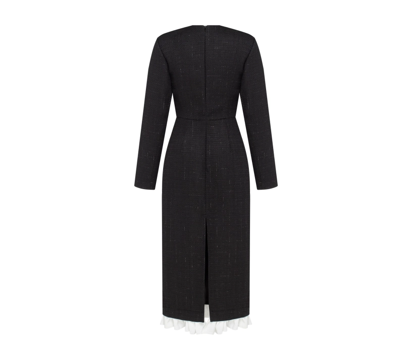 Сукня міді з твіду чорний купити
