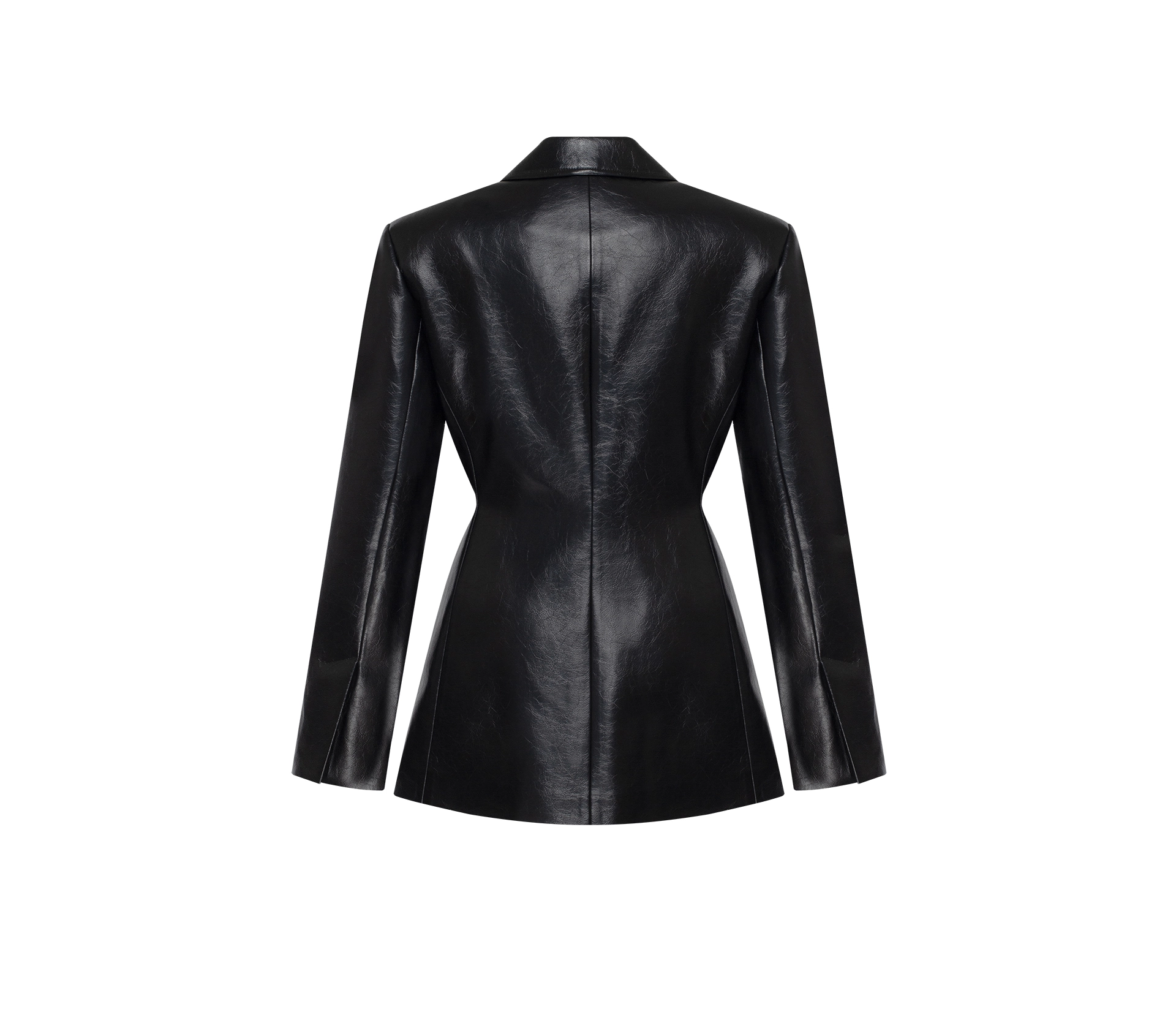 Жакет приталений з екошкіри чорний в інтернет-магазині