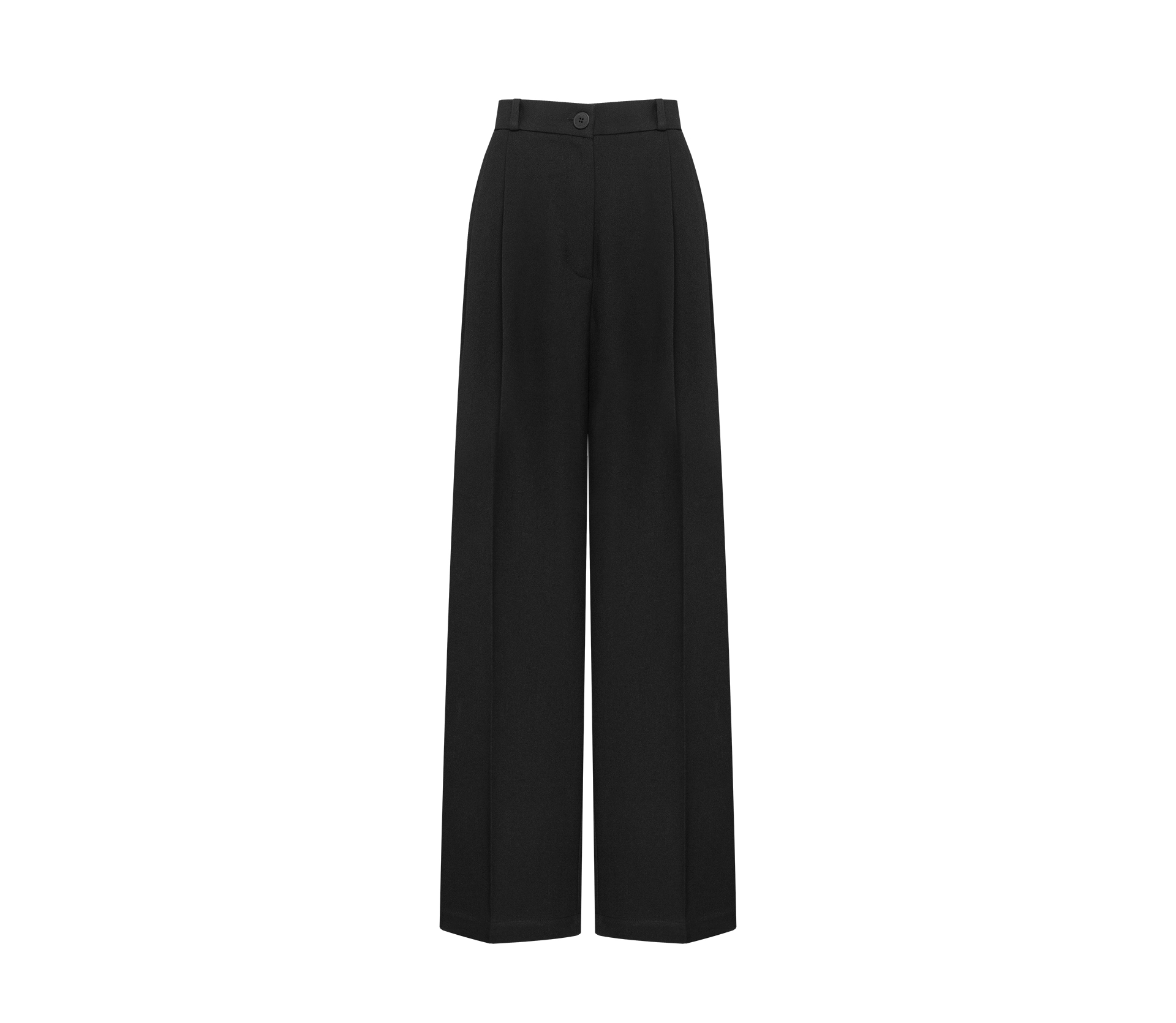 Штани прямі середньої посадки чорний - фото №1 Штани прямі середньої посадки чорний замовити