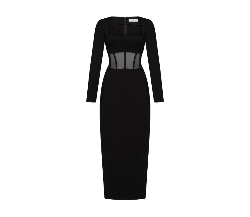 Сукня міді з корсетною вставкою чорний замовити
