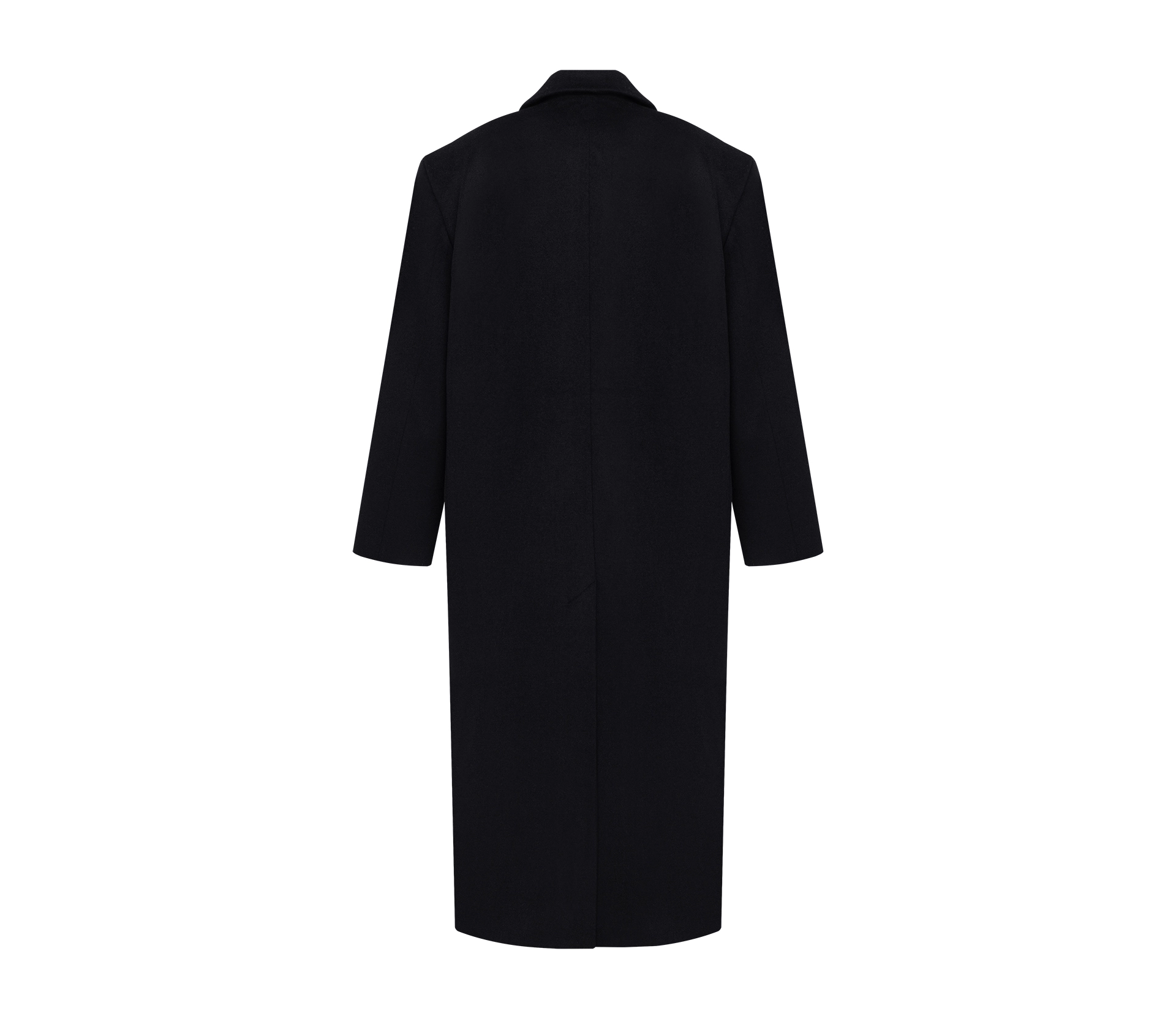 Пальто довге з подвійними клапанами чорний - фото №8 Пальто довге з подвійними клапанами чорний в інтернет-магазині