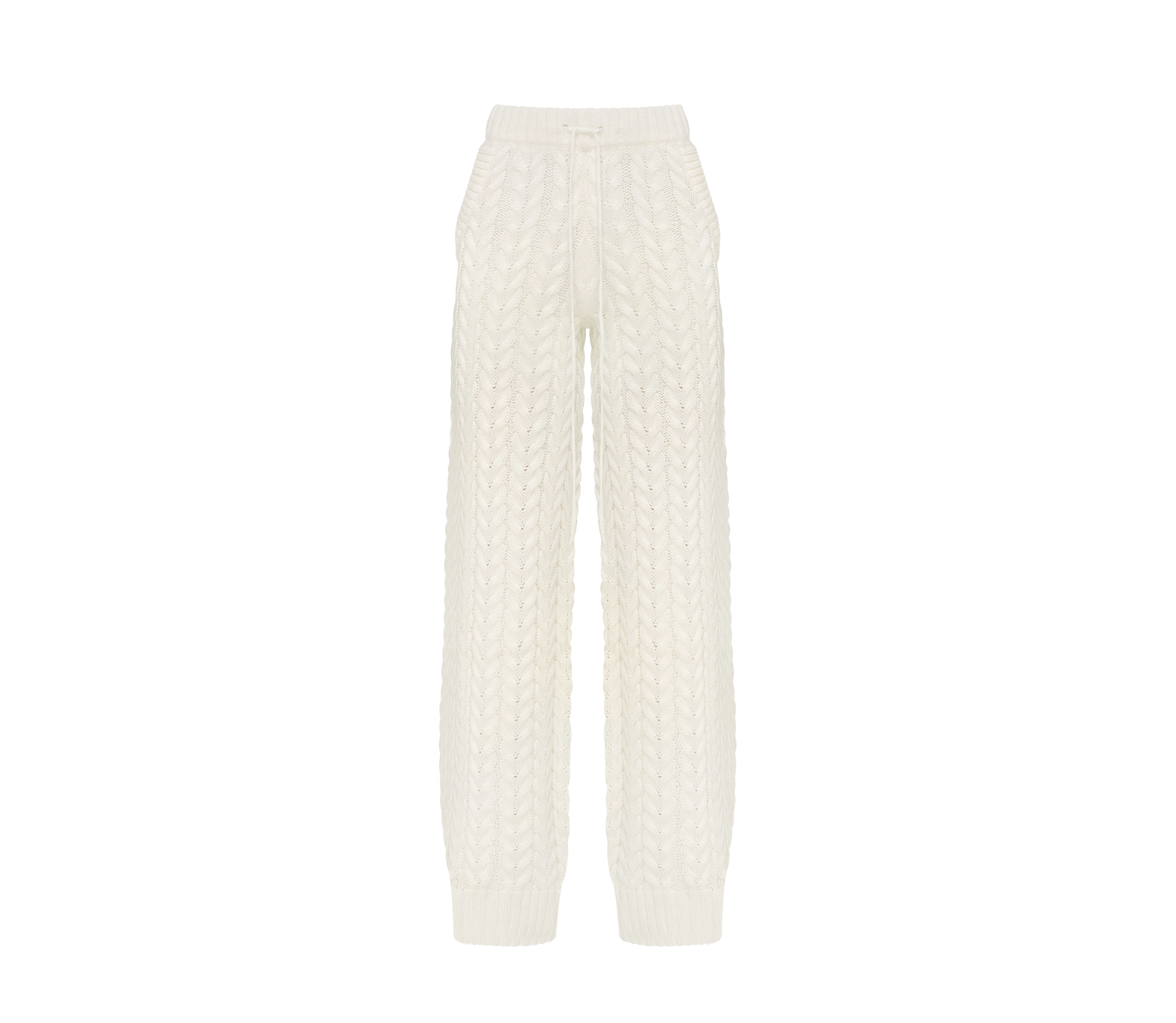 Штани в'язані коси молочний - фото №1 Штани в'язані коси молочний недорого